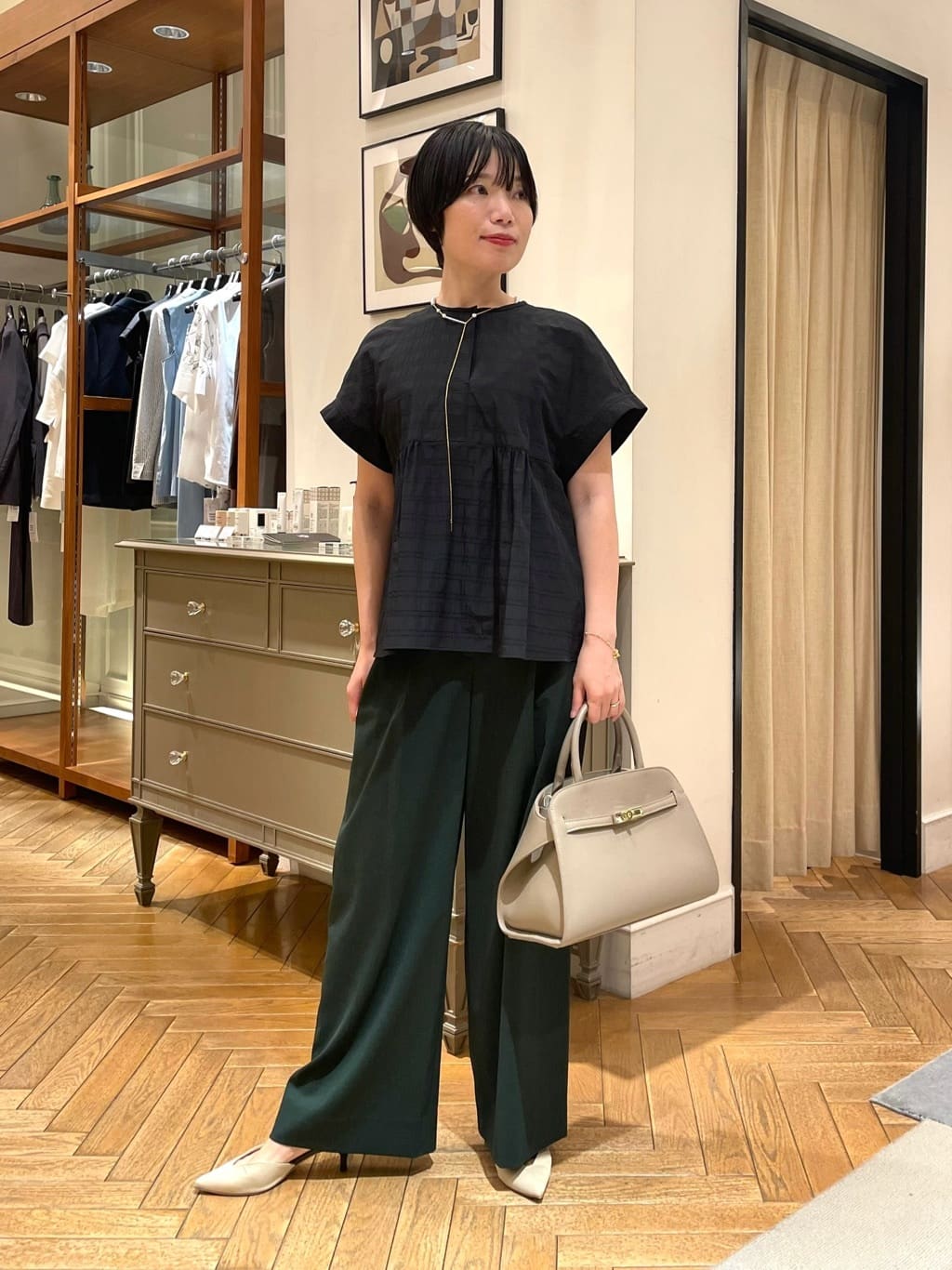 TOMORROWLAND | ボーダーサッカー サックブラウス | Rakuten Fashion