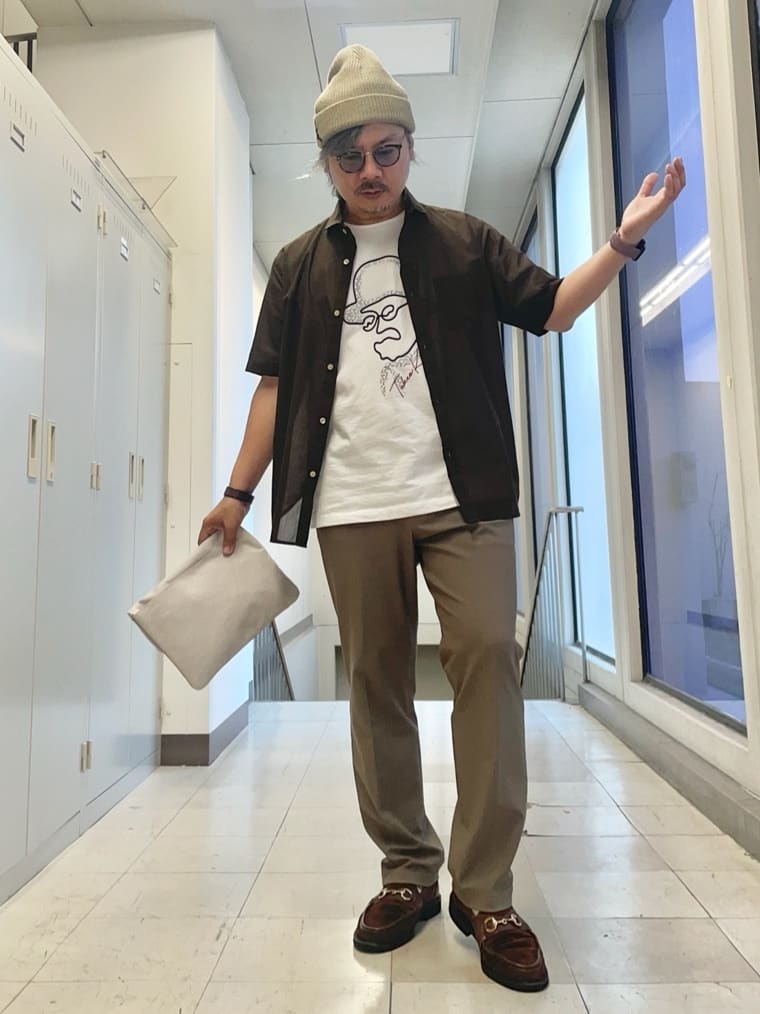 TAKEO KIKUCHIのローン半袖シャツを使ったコーディネートを紹介します。｜Rakuten Fashion(楽天ファッション／旧楽天ブランドアベニュー)5994835