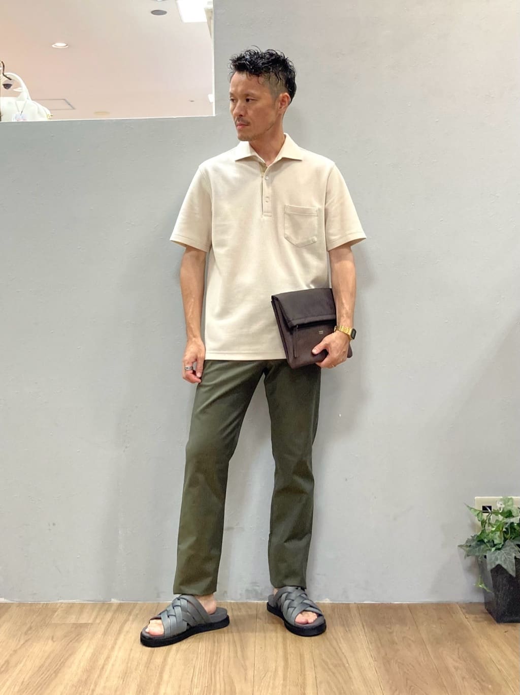 TAKEO KIKUCHIの【抗菌防臭/9色5サイズ展開】ハニカムメランジ ポロシャツを使ったコーディネートを紹介します。｜Rakuten Fashion(楽天ファッション／旧楽天ブランドアベニュー)5994869