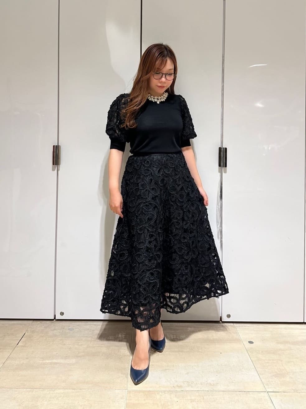 Viaggio Bluのレーステープドッキングニット≪手洗い可能≫を使ったコーディネートを紹介します。｜Rakuten Fashion(楽天ファッション／旧楽天ブランドアベニュー)5995924