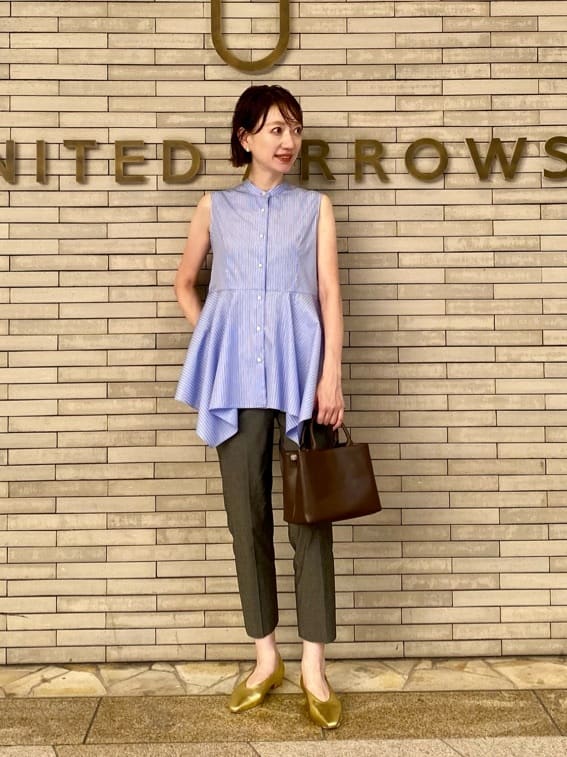 UNITED ARROWS LTD. OUTLET | ペプラム ストライプ ノースリーブ