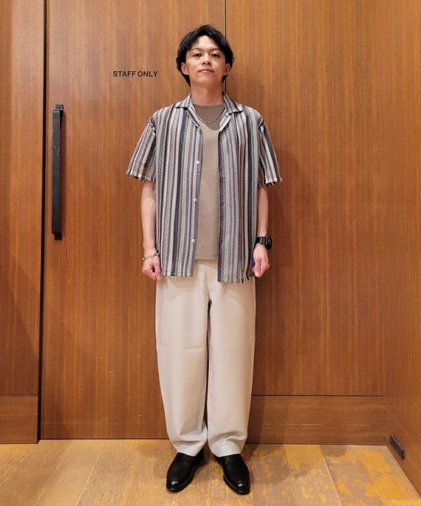 BEAMS HEARTのストライプ レース ショートスリーブシャツを使ったコーディネートを紹介します。｜Rakuten Fashion(楽天ファッション／旧楽天ブランドアベニュー)6001418