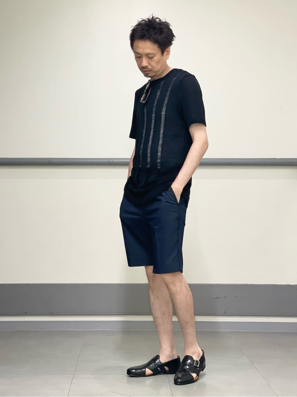 ebure 半袖 ニット ブラック その他 【ブラック】スレッド クルーネック 半袖ニット