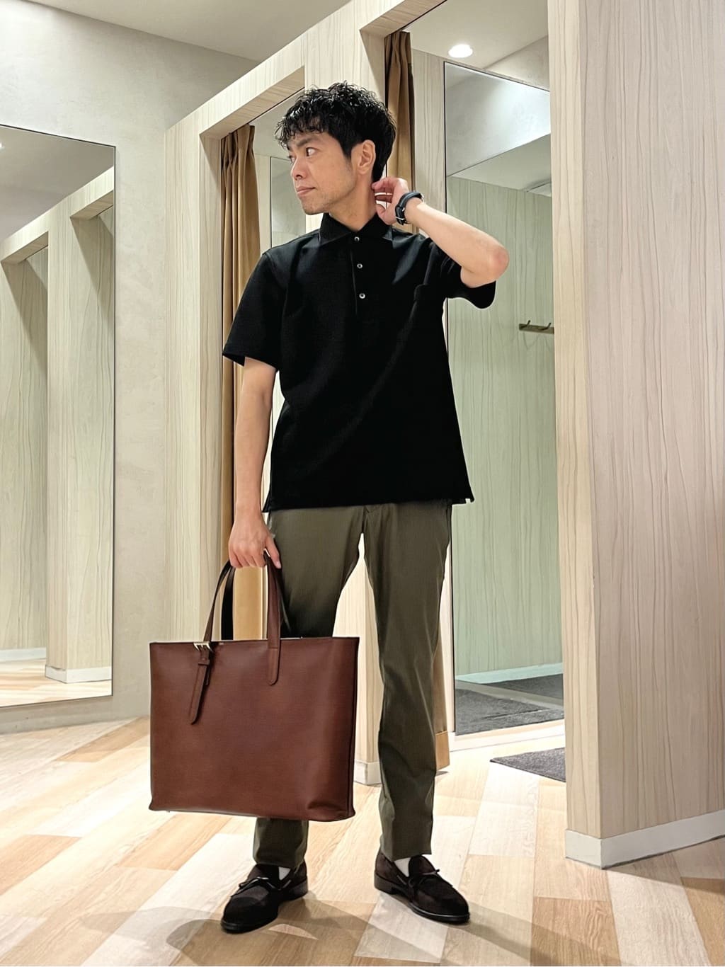 TAKEO KIKUCHIの【抗菌防臭/9色5サイズ展開】ハニカムメランジ ポロシャツを使ったコーディネートを紹介します。｜Rakuten Fashion(楽天ファッション／旧楽天ブランドアベニュー)6004383