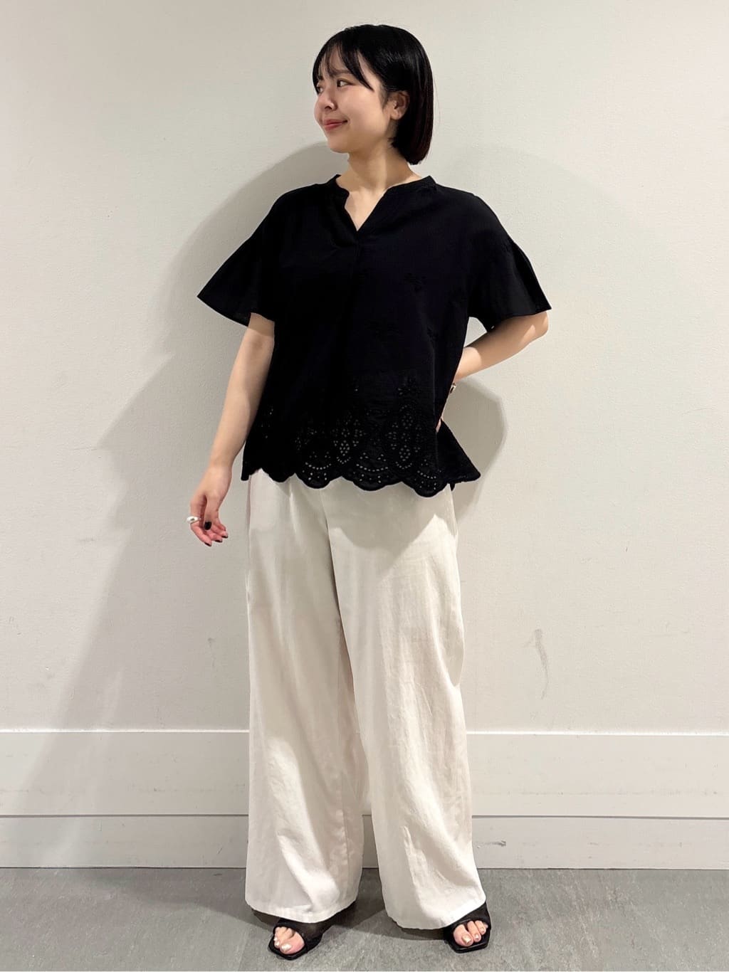 ブラウス シャツ 「セットアップ可/コットン100」スカラップ刺繍ブラウス レディース セットアップ可/コットン100】スカラップ刺繍ブラウス （シャツ