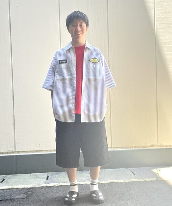 BEAMS HEARTのGMS ストライプ オックス ワークシャツを使ったコーディネートを紹介します。｜Rakuten Fashion(楽天ファッション／旧楽天ブランドアベニュー)6010419