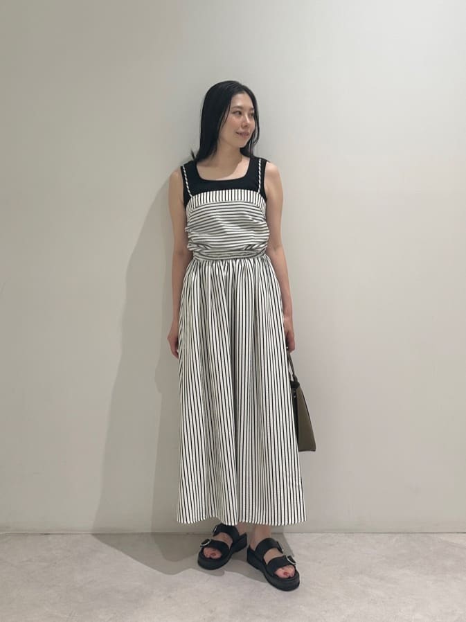 断*♡様 セルフポートレイト レース キャミ ストライプ 白 黒 UK10 未使 UNITED ARROWS LTD. OUTLET | <EMMEL REFINES>EM ストライプ キャミ