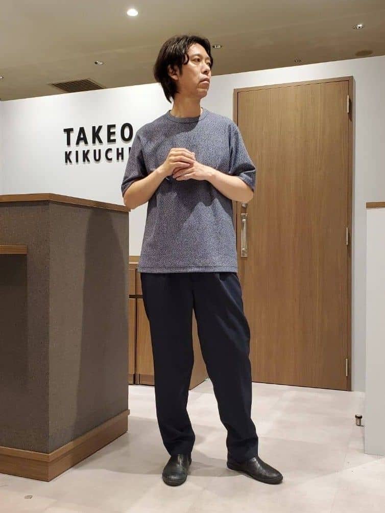 TAKEO KIKUCHIの【尾州織/Made in JAPAN】メランジ Tシャツを使ったコーディネートを紹介します。｜Rakuten Fashion(楽天ファッション／旧楽天ブランドアベニュー)6014462