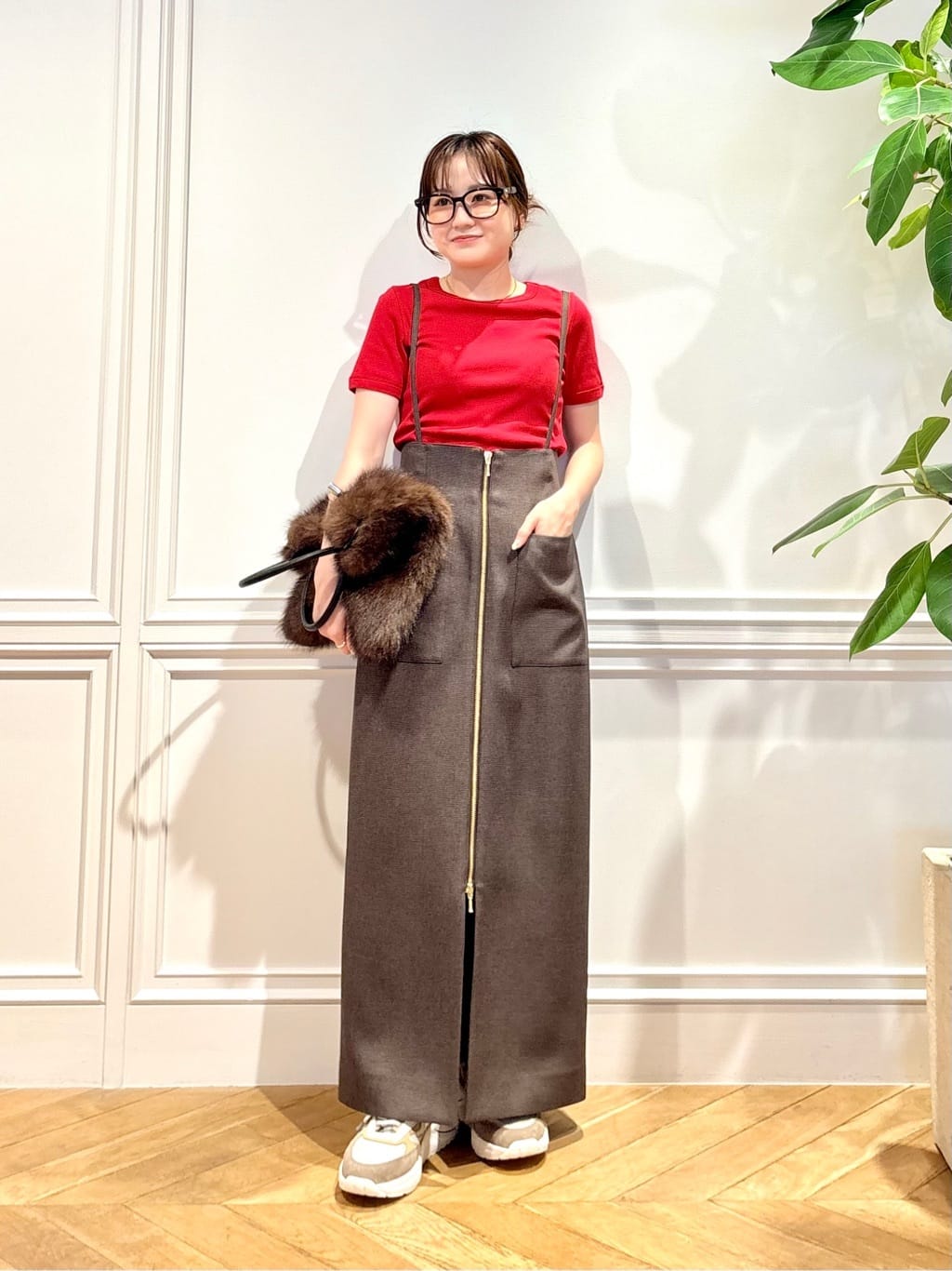 allurevilleのメランジピンヘッドサススカートを使ったコーディネートを紹介します。｜Rakuten Fashion(楽天ファッション／旧楽天ブランドアベニュー)6014494