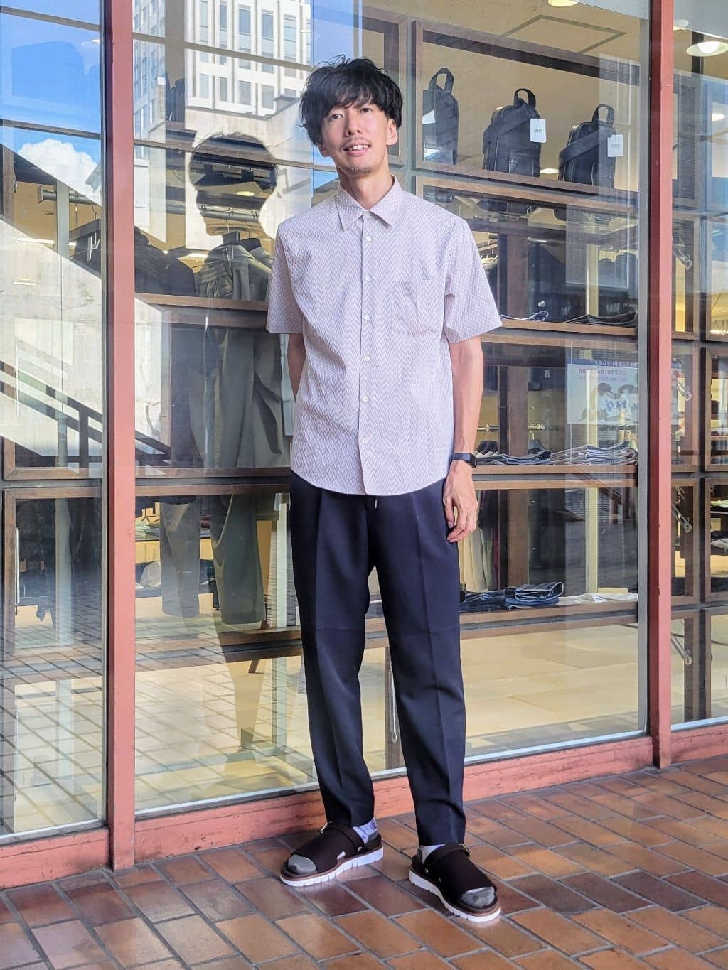 TAKEO KIKUCHIの【播州織り】ドビーストレッチシャツを使ったコーディネートを紹介します。｜Rakuten Fashion(楽天ファッション／旧楽天ブランドアベニュー)6018308