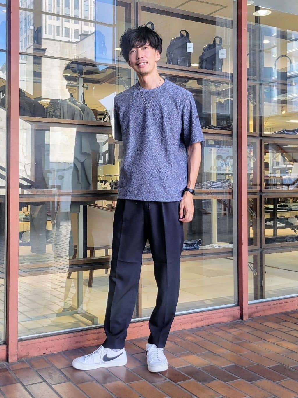 TAKEO KIKUCHIの【尾州織/Made in JAPAN】メランジ Tシャツを使ったコーディネートを紹介します。｜Rakuten Fashion(楽天ファッション／旧楽天ブランドアベニュー)6018309