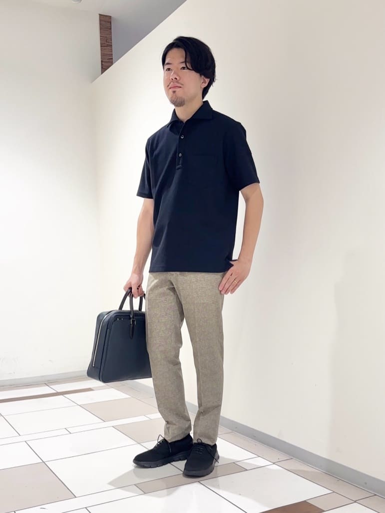 TAKEO KIKUCHIの【尾州織】メランジメッシュ ポロシャツを使ったコーディネートを紹介します。｜Rakuten Fashion(楽天ファッション／旧楽天ブランドアベニュー)6019590