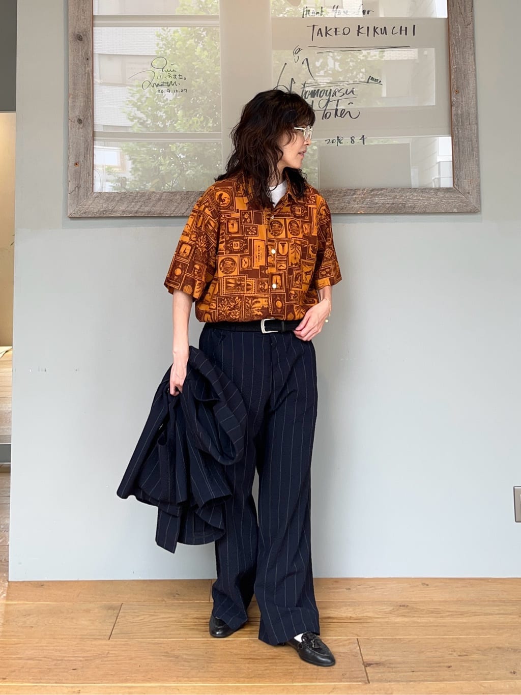 TAKEO KIKUCHIの【抗菌防臭/5サイズ展開】ハイゲージポンチ Tシャツを使ったコーディネートを紹介します。｜Rakuten Fashion(楽天ファッション／旧楽天ブランドアベニュー)6020836