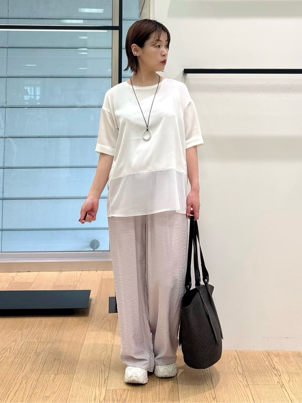 【洗える】裾シアー半袖トップス INDIVI｜【洗える】裾シアー半袖トップス | Rakuten Fashion