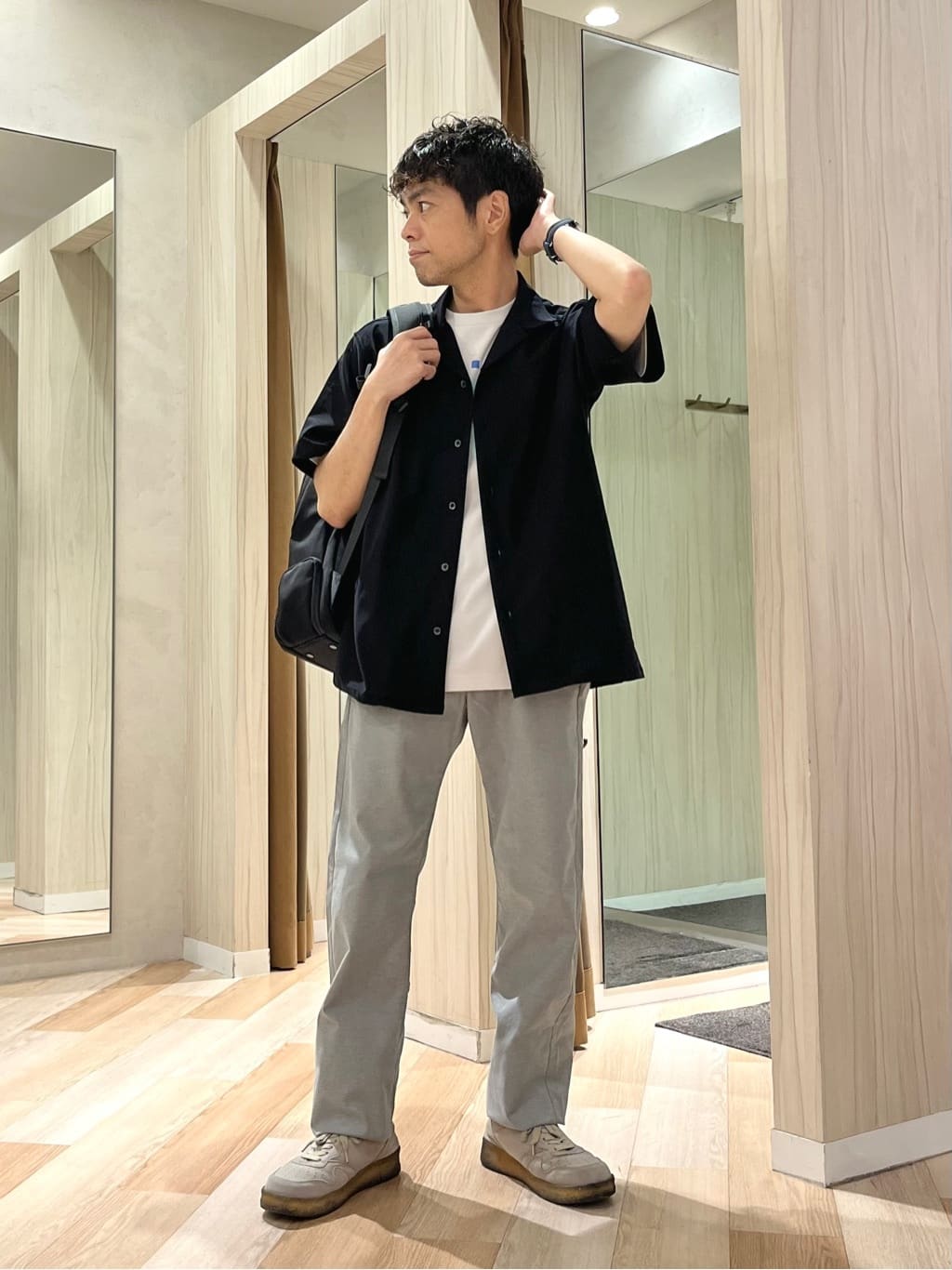 TAKEO KIKUCHIの【COOL CITY WEAR】エアートール オープンカラーシャツ /接触冷感・通気性を使ったコーディネートを紹介します。｜Rakuten Fashion(楽天ファッション／旧楽天ブランドアベニュー)6024372