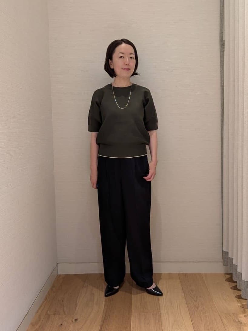 UNITED ARROWS LTD. OUTLETのラメライン ショートスリーブ ニットを使ったコーディネート | Rakuten ...