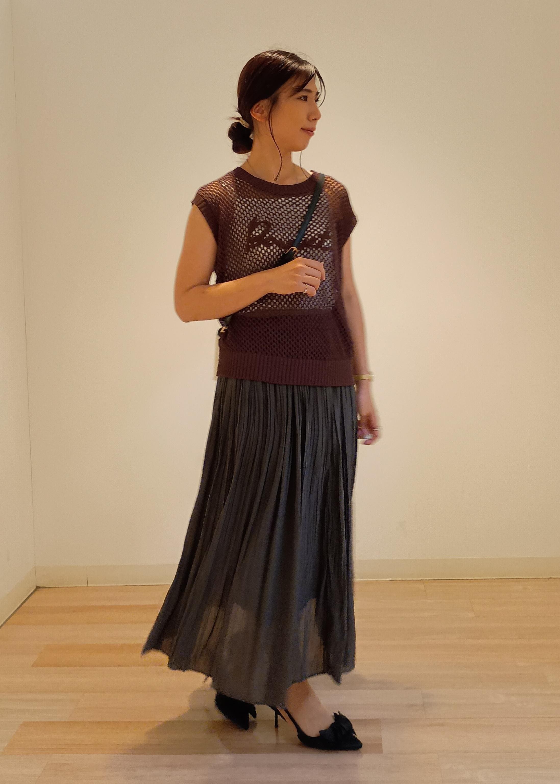 ROPE' PICNICの着丈が選べるエアリープリーツスカートを使ったコーディネートを紹介します。｜Rakuten Fashion(楽天ファッション／旧楽天ブランドアベニュー)6052944