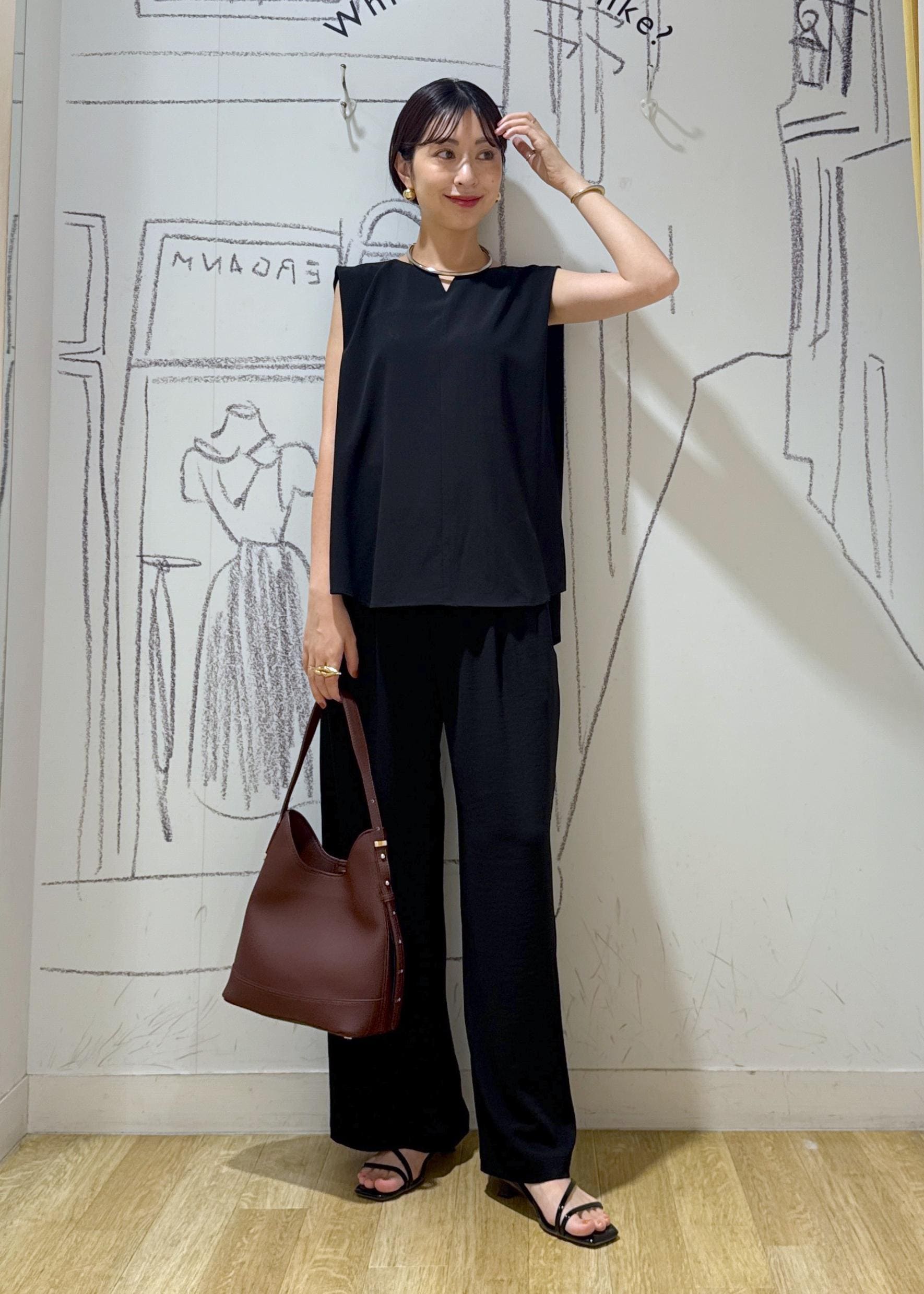 ROPE' PICNICのジョガーイージーワイドパンツ/セットアップ対応を使ったコーディネートを紹介します。｜Rakuten Fashion(楽天ファッション／旧楽天ブランドアベニュー)6052999