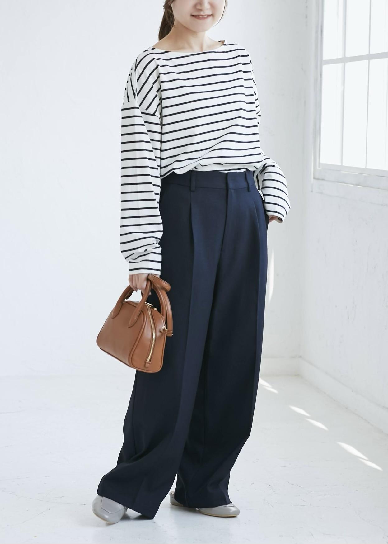 ROPE' PICNICの刺繍入りボーダーカットトップスを使ったコーディネートを紹介します。｜Rakuten Fashion(楽天ファッション／旧楽天ブランドアベニュー)6053409