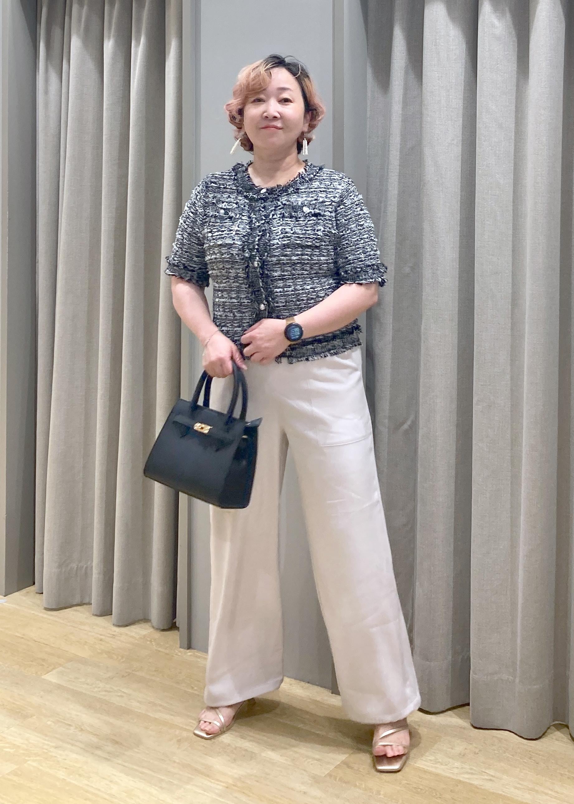 ROPE' PICNICの【サマー・ツイード】ハーフスリーブカーディガンを使ったコーディネートを紹介します。｜Rakuten Fashion(楽天ファッション／旧楽天ブランドアベニュー)6053411