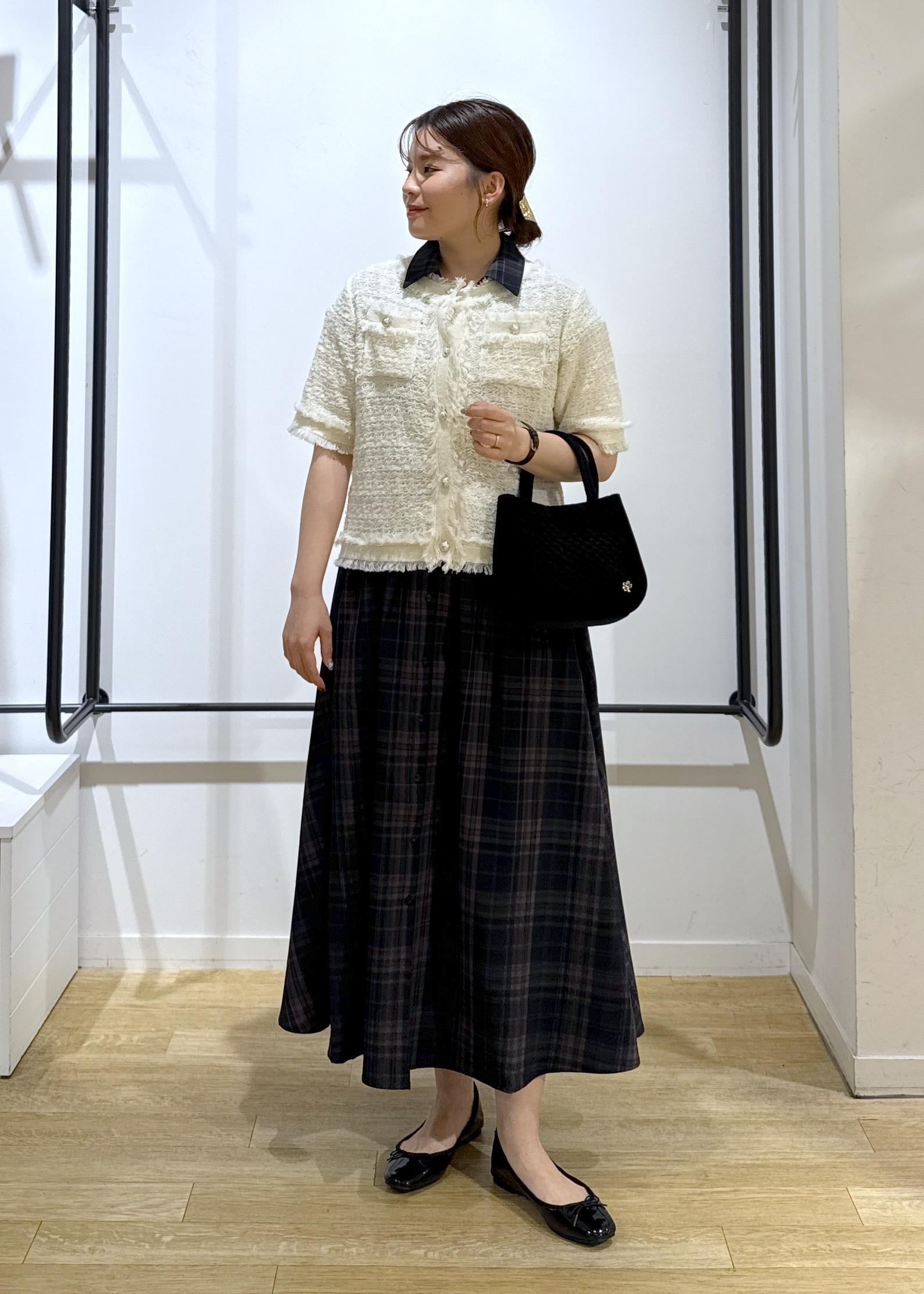 ROPE' PICNICの【サマー・ツイード】ハーフスリーブカーディガンを使ったコーディネートを紹介します。｜Rakuten Fashion(楽天ファッション／旧楽天ブランドアベニュー)6117102