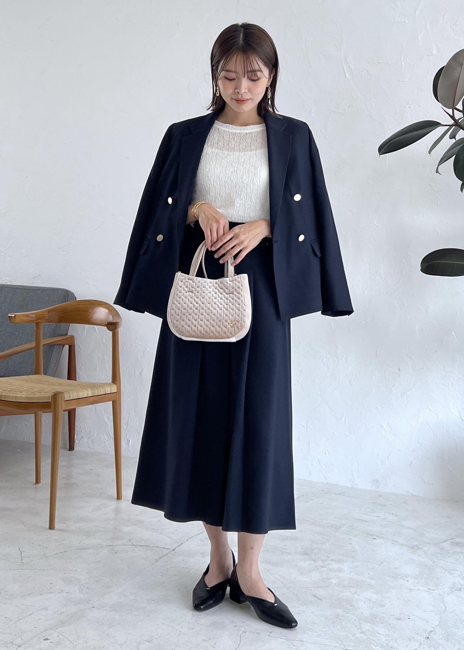 ROPE' PICNICのレディハンサムシリーズ ウールライク金ボタンジャケット(半裏地)/セットアップ・通勤対応を使ったコーディネートを紹介します。｜Rakuten Fashion(楽天ファッション／旧楽天ブランドアベニュー)6117103