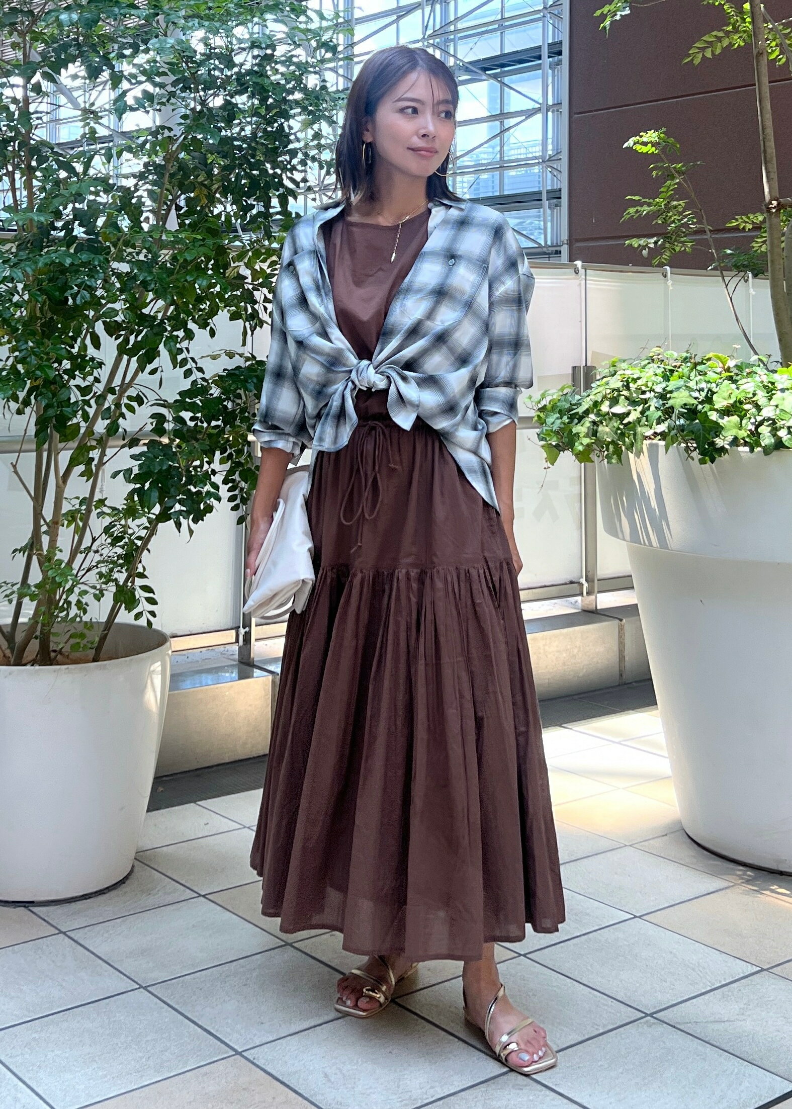 ROPE' PICNICのオンブレチェックシャツ/UVケアを使ったコーディネートを紹介します。｜Rakuten Fashion(楽天ファッション／旧楽天ブランドアベニュー)6117109