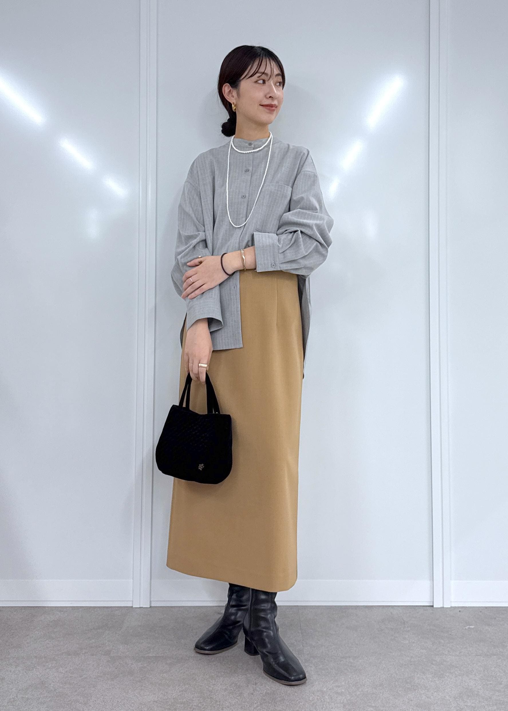 ROPE' PICNICのバンドカラーラウンドヘムストライプシャツ/セットアップ対応を使ったコーディネートを紹介します。｜Rakuten Fashion(楽天ファッション／旧楽天ブランドアベニュー)6117246