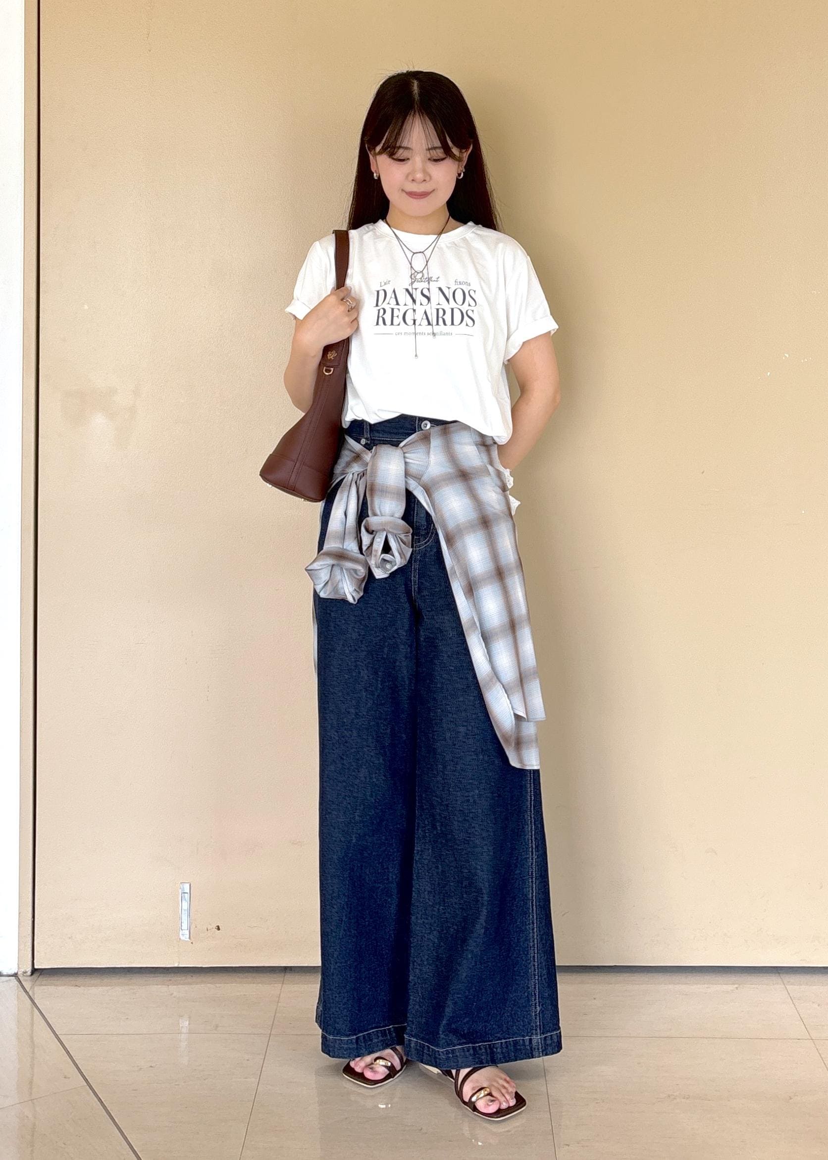 ROPE' PICNICの【UVカット・接触冷感・汗染み加工】フレンチロゴプリントTシャツを使ったコーディネートを紹介します。｜Rakuten Fashion(楽天ファッション／旧楽天ブランドアベニュー)6117272