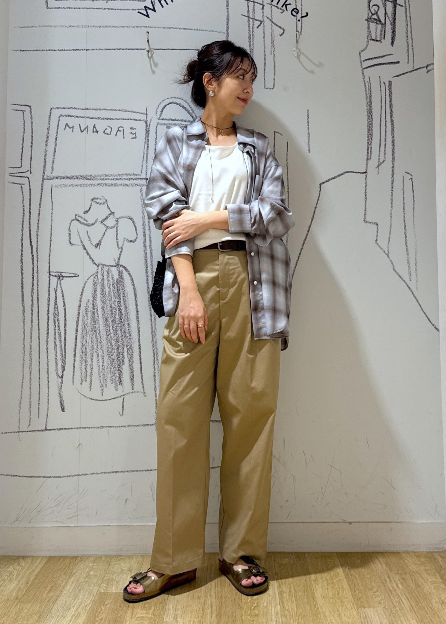 ROPE' PICNICのオンブレチェックシャツ/UVケアを使ったコーディネートを紹介します。｜Rakuten Fashion(楽天ファッション／旧楽天ブランドアベニュー)6117312