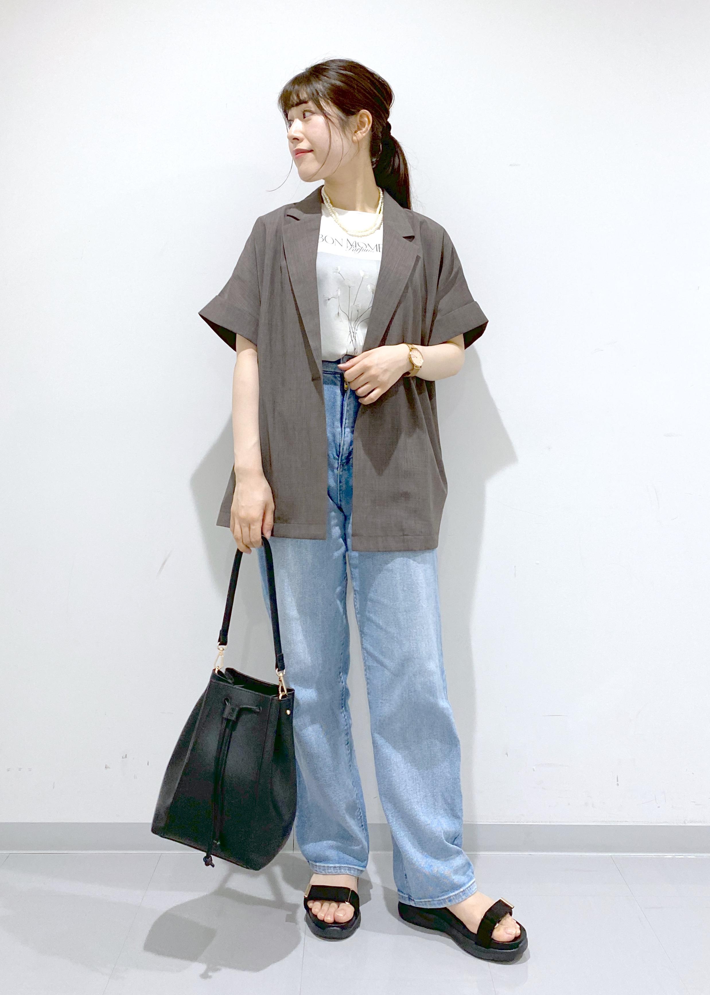 ROPE' PICNICの【接触冷感・UVカット・速乾】【リネンライク・シリーズ】シアーハーフスリーブジャケット/セットアップを使ったコーディネートを紹介します。｜Rakuten Fashion(楽天ファッション／旧楽天ブランドアベニュー)6117389