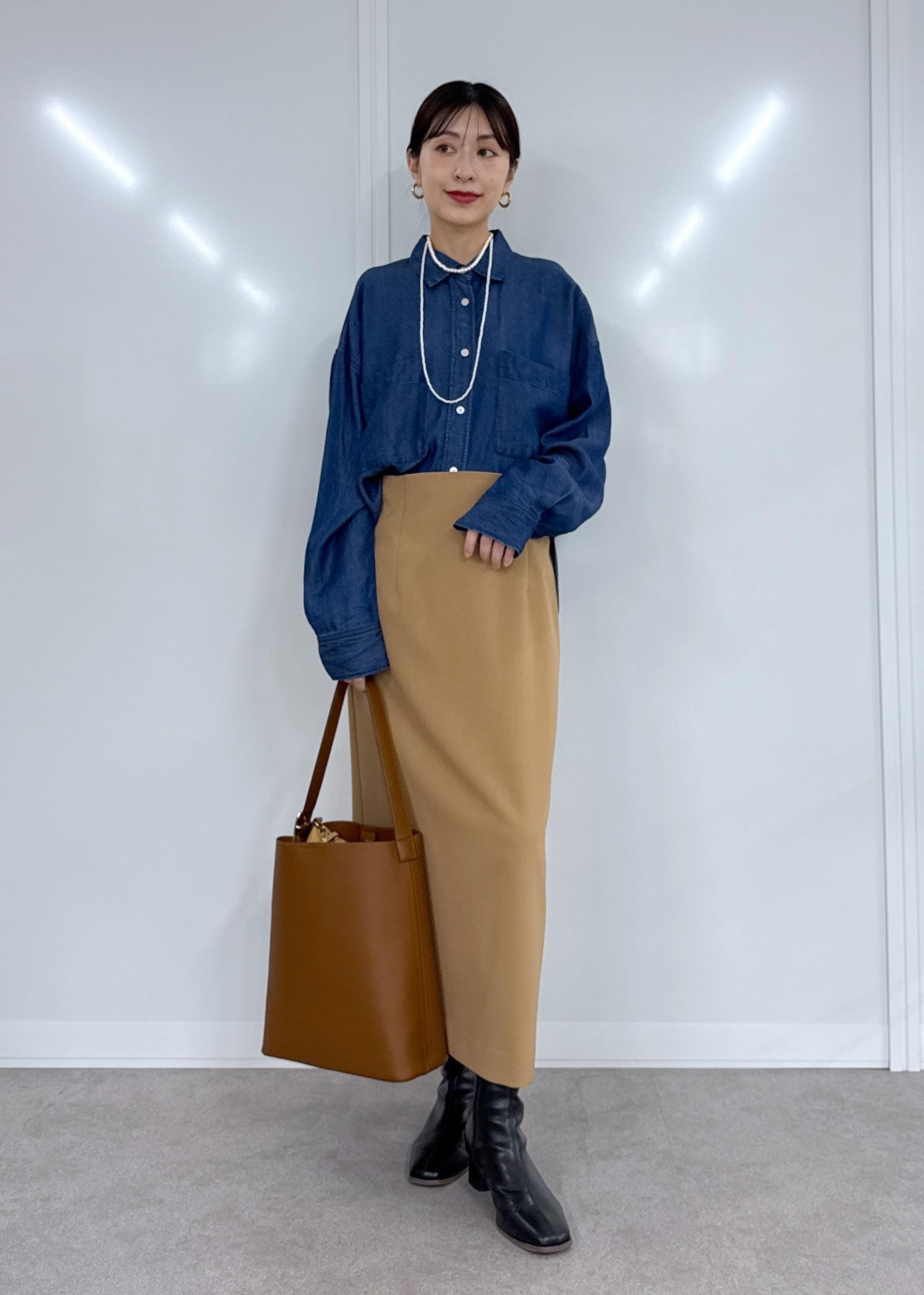 ROPE' PICNICのシャンブレーデニム調シャツを使ったコーディネートを紹介します。｜Rakuten Fashion(楽天ファッション／旧楽天ブランドアベニュー)6117392