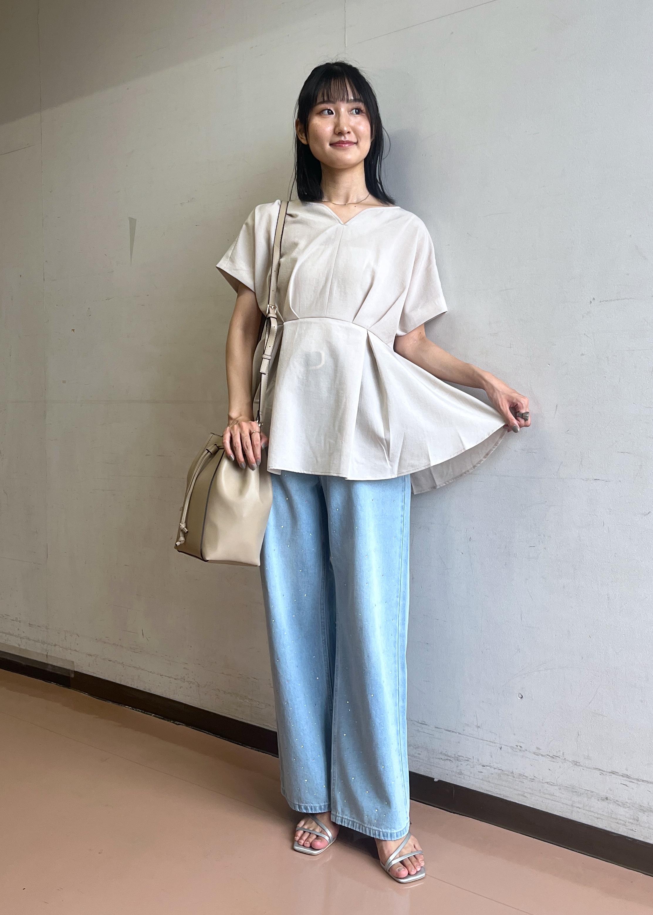 ROPE' PICNICの【接触冷感】ハートネックペプラムブラウスを使ったコーディネートを紹介します。｜Rakuten Fashion(楽天ファッション／旧楽天ブランドアベニュー)6117446