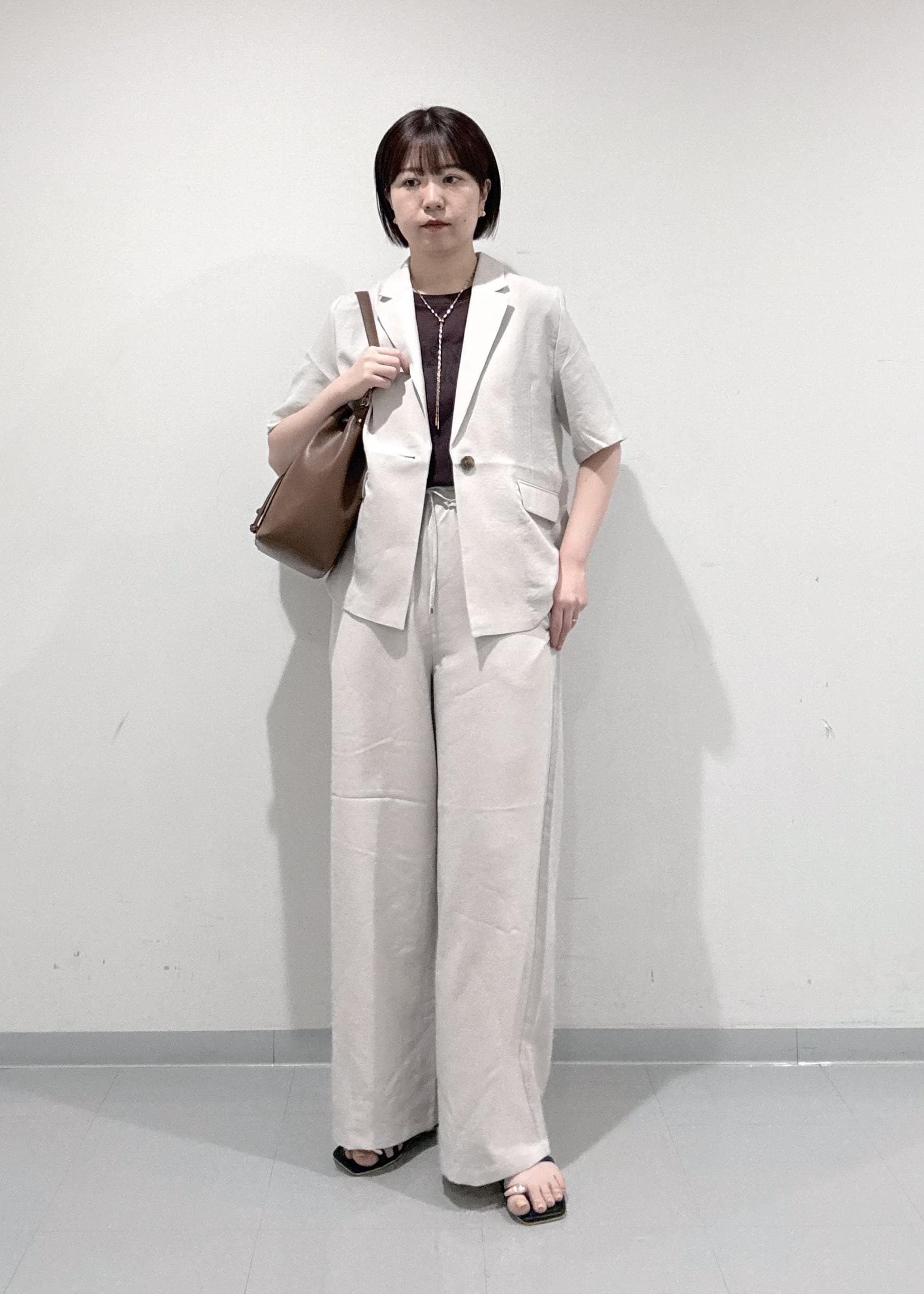 ROPE' PICNICの【接触冷感・吸水速乾・防シワ】エフォートレスリラックスハーフスリーブジャケットを使ったコーディネートを紹介します。｜Rakuten Fashion(楽天ファッション／旧楽天ブランドアベニュー)6117468