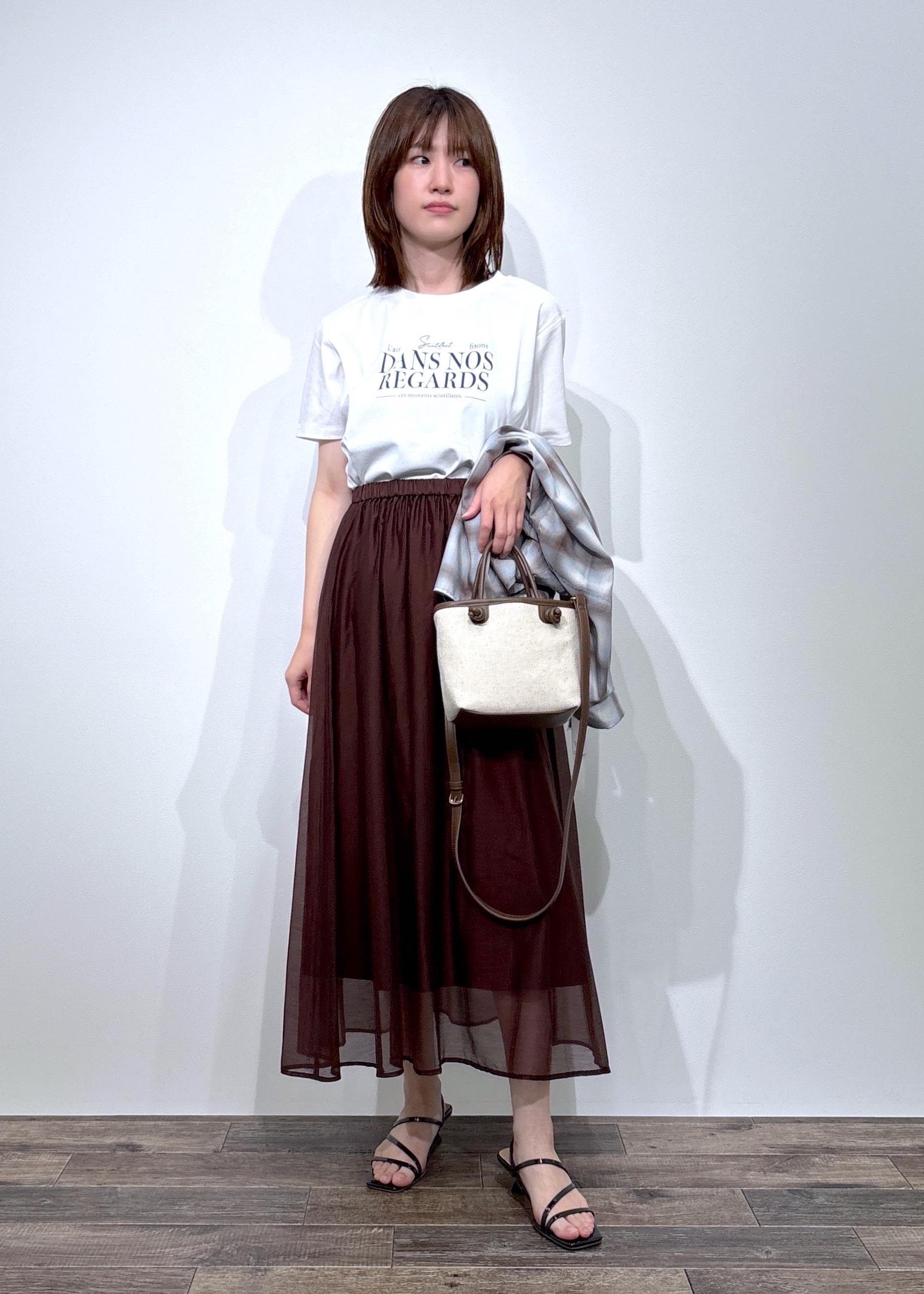 ROPE' PICNICの【UVカット・接触冷感・汗染み加工】フレンチロゴプリントTシャツを使ったコーディネートを紹介します。｜Rakuten Fashion(楽天ファッション／旧楽天ブランドアベニュー)6117504