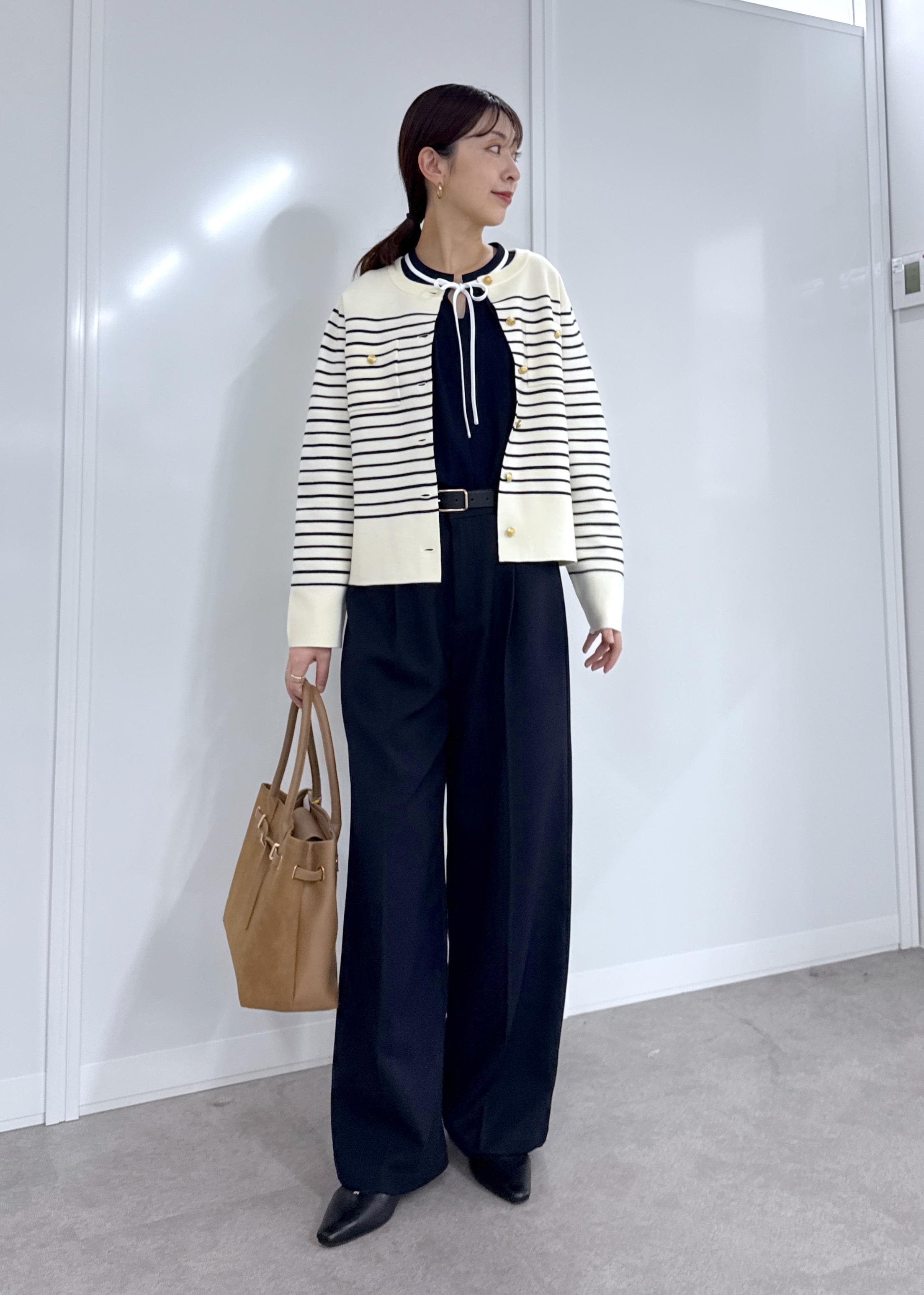 ROPE' PICNICの【洗濯機OK】ミラノリブニットカーディガンを使ったコーディネートを紹介します。｜Rakuten Fashion(楽天ファッション／旧楽天ブランドアベニュー)6117510