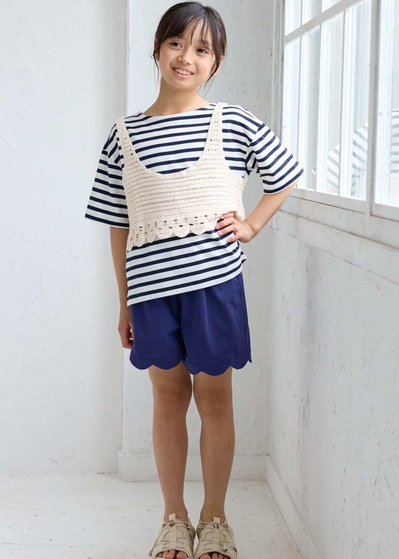 ROPE' PICNICの【KIDS】ハーフスリーブボーダーTシャツ/リンクコーデを使ったコーディネートを紹介します。｜Rakuten Fashion(楽天ファッション／旧楽天ブランドアベニュー)6117607