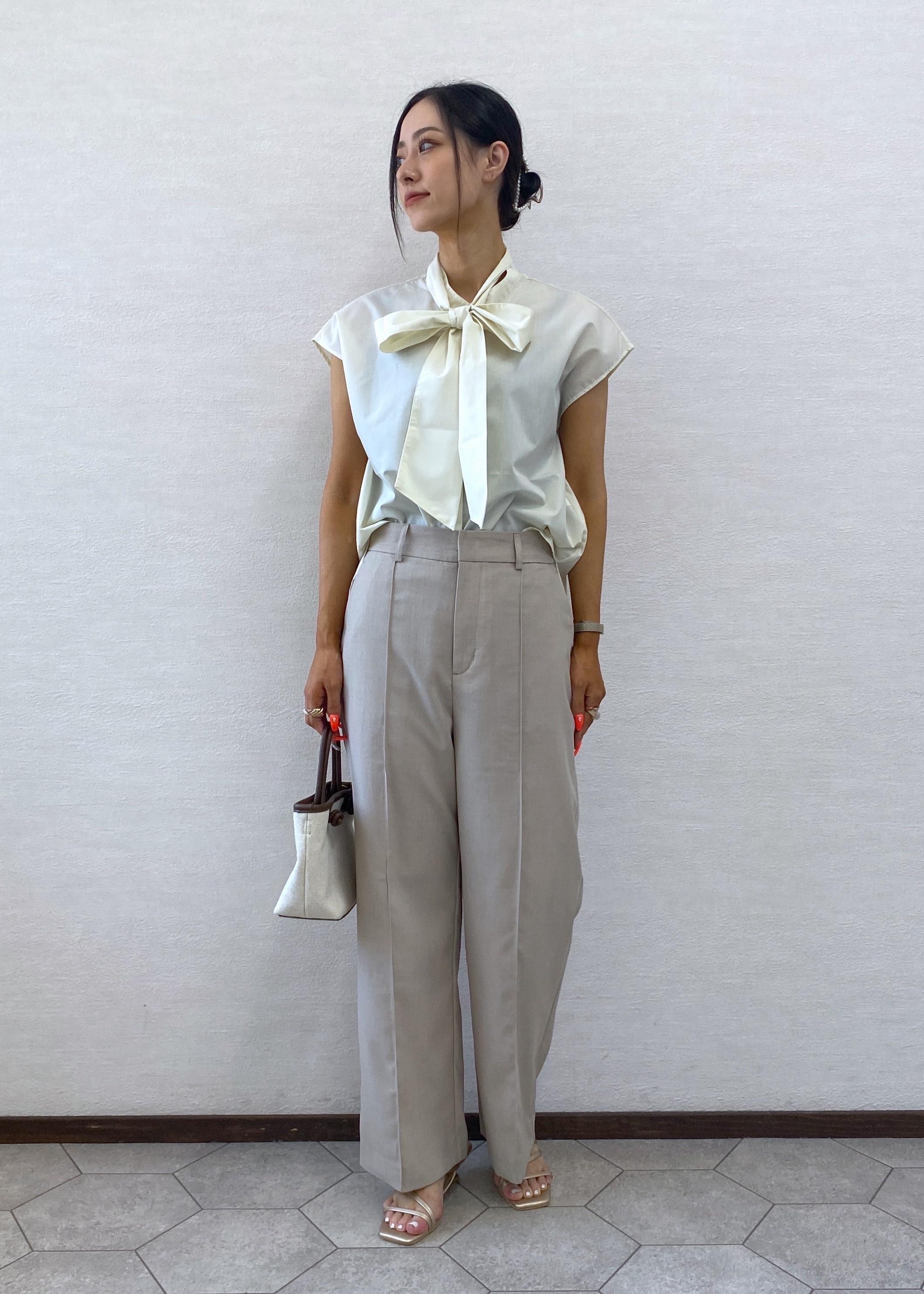 ROPE' PICNICの【防シワ】リボンフレンチスリーブシャツを使ったコーディネートを紹介します。｜Rakuten Fashion(楽天ファッション／旧楽天ブランドアベニュー)6117712