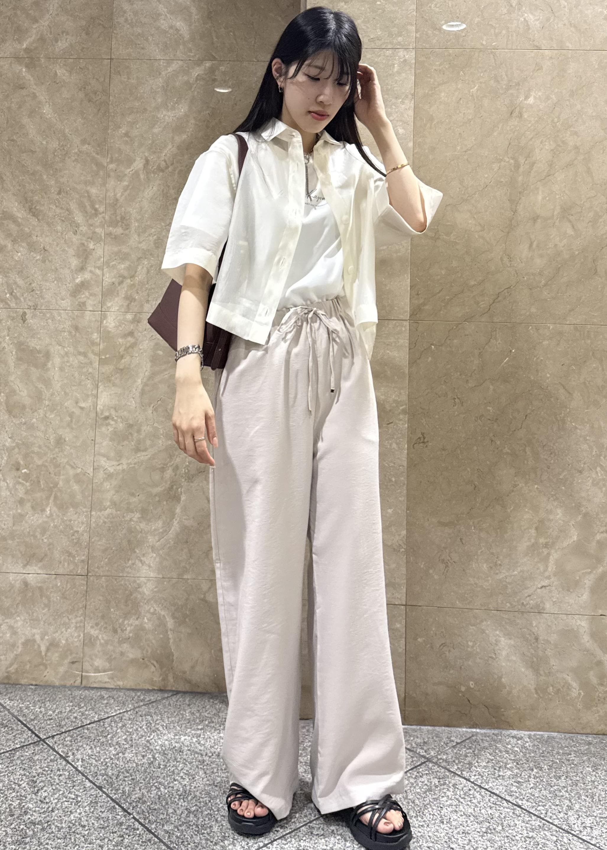 ROPE' PICNICの【UVカット・汗染み加工・接触冷感】手描き風ロゴプリントTシャツを使ったコーディネートを紹介します。｜Rakuten Fashion(楽天ファッション／旧楽天ブランドアベニュー)6117657