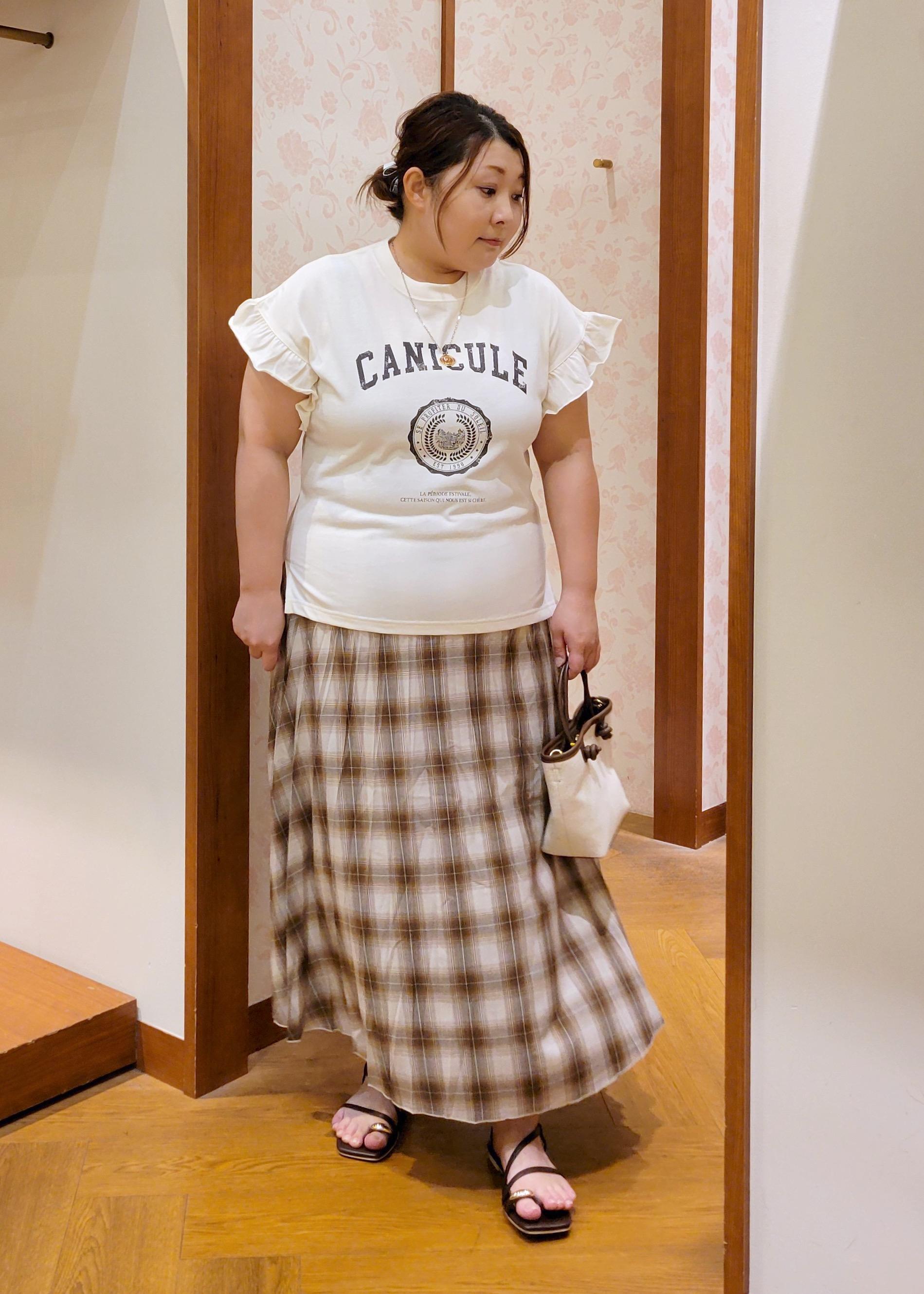 ROPE' PICNICの袖フリルカレッジロゴTシャツを使ったコーディネートを紹介します。｜Rakuten Fashion(楽天ファッション／旧楽天ブランドアベニュー)6117673