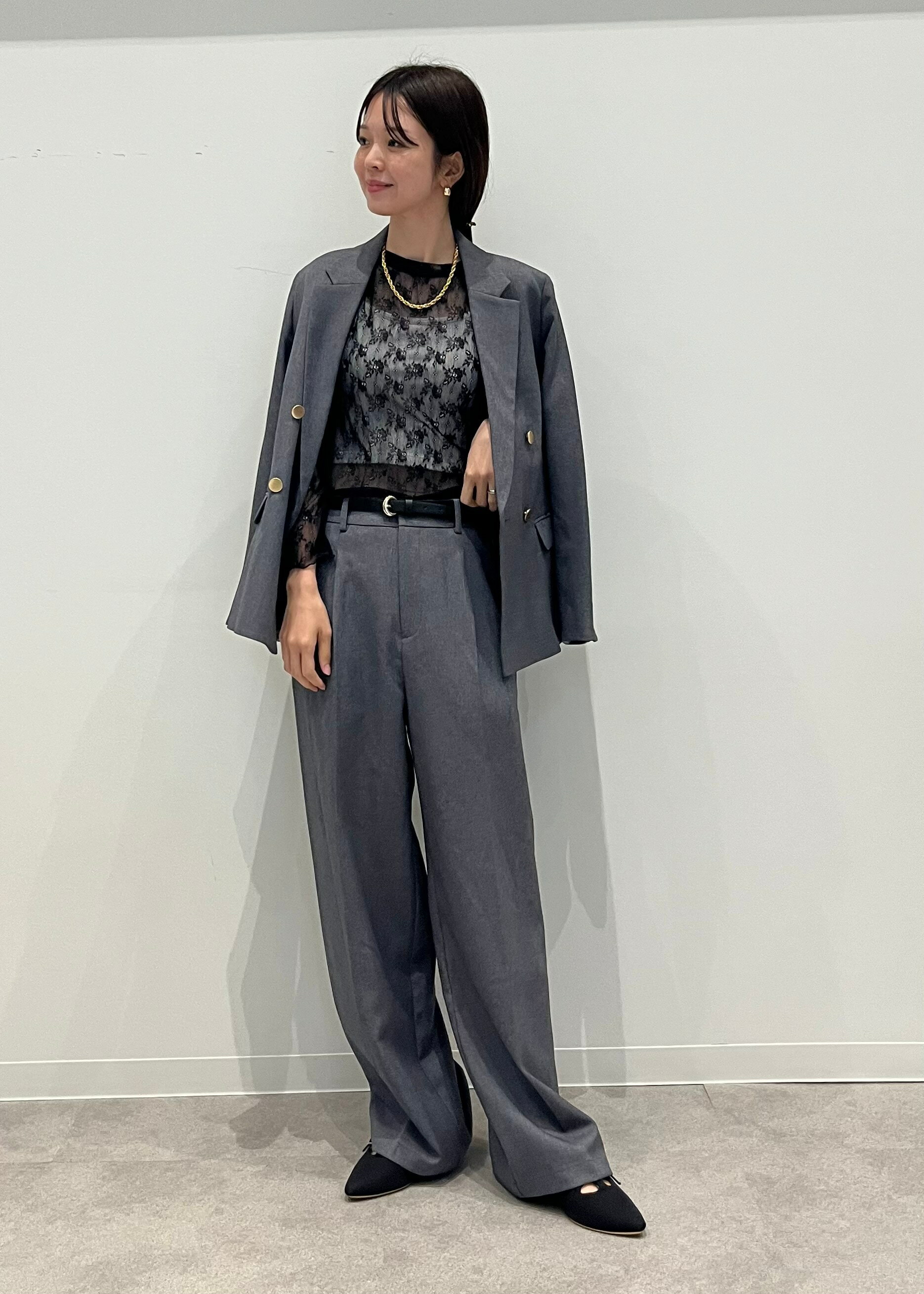 ROPE' PICNICのレディハンサムシリーズ ウールライク金ボタンジャケット(半裏地)/セットアップ・通勤対応を使ったコーディネートを紹介します。｜Rakuten Fashion(楽天ファッション／旧楽天ブランドアベニュー)6117676