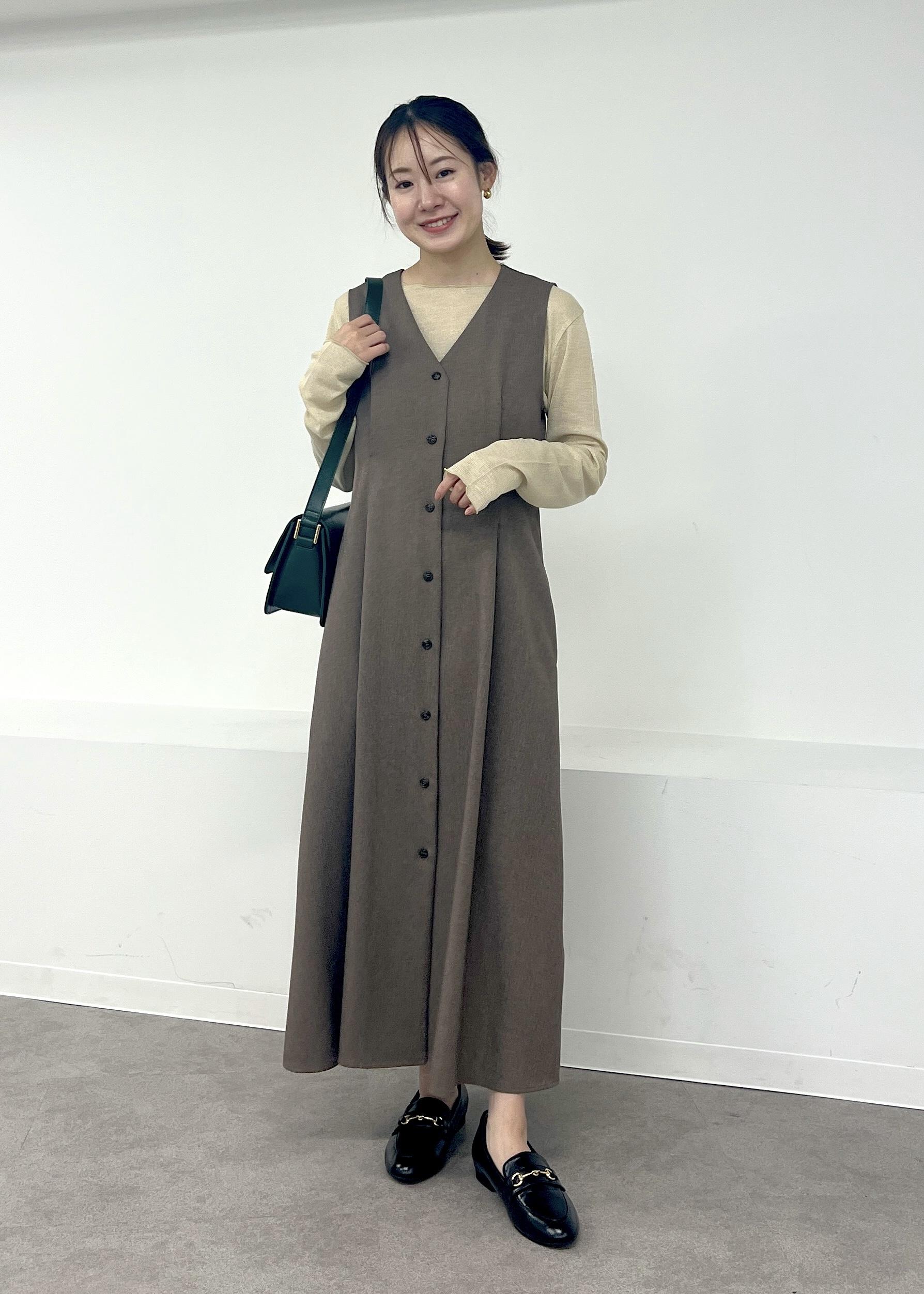 ROPE' PICNICの【低身長・小柄さんサイズ】ウールライクウエストタックジャンパースカート/セットアップ対応を使ったコーディネートを紹介します。｜Rakuten Fashion(楽天ファッション／旧楽天ブランドアベニュー)6117678