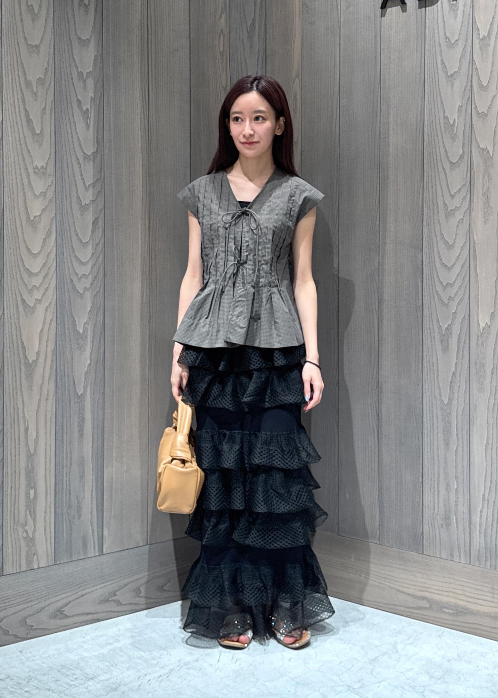 ADAM ET ROPE' | シアーフリルスカート | Rakuten Fashion(楽天