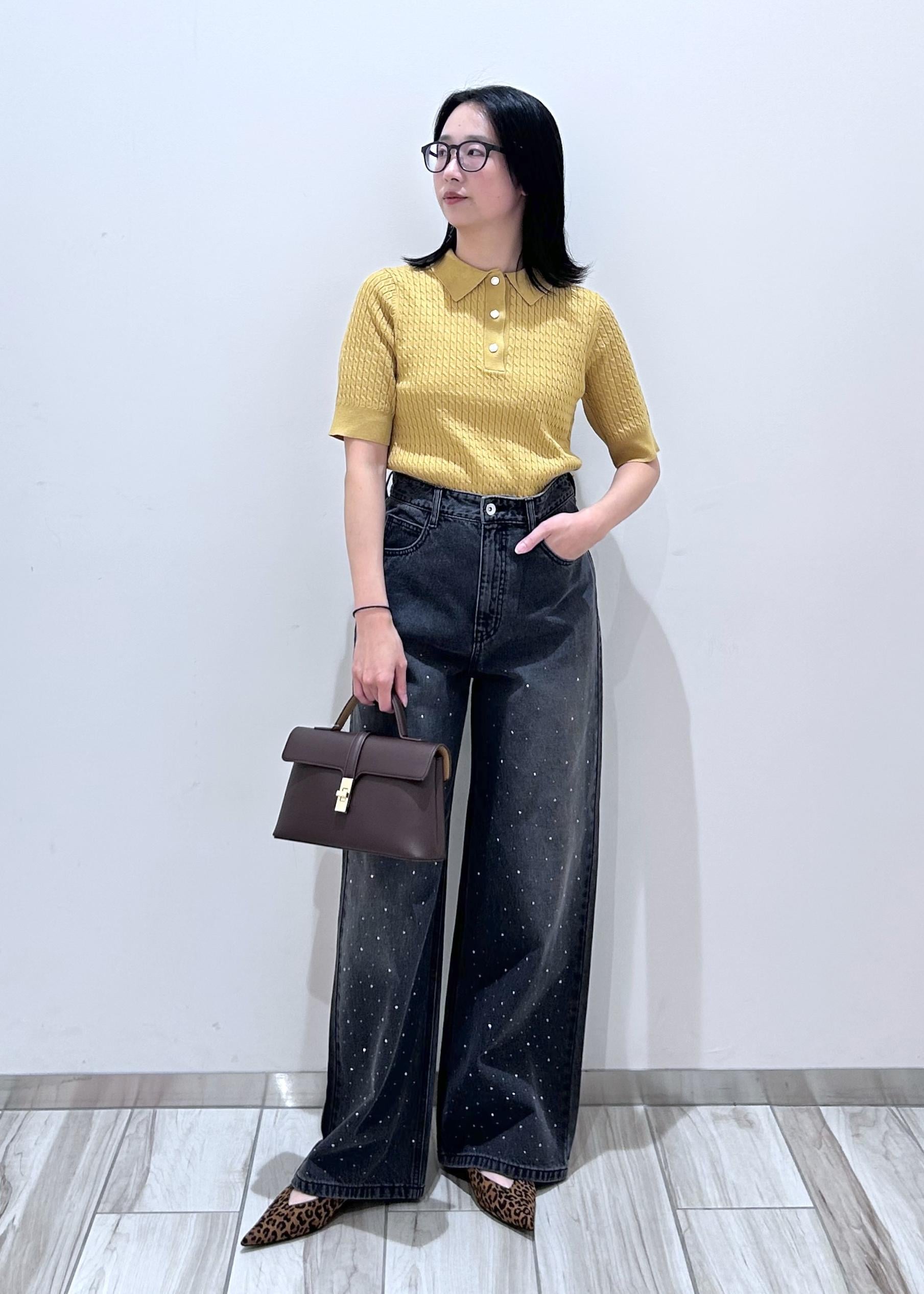 ROPE' PICNICのミニケーブルハーフスリーブニットポロシャツを使ったコーディネートを紹介します。｜Rakuten Fashion(楽天ファッション／旧楽天ブランドアベニュー)6142471