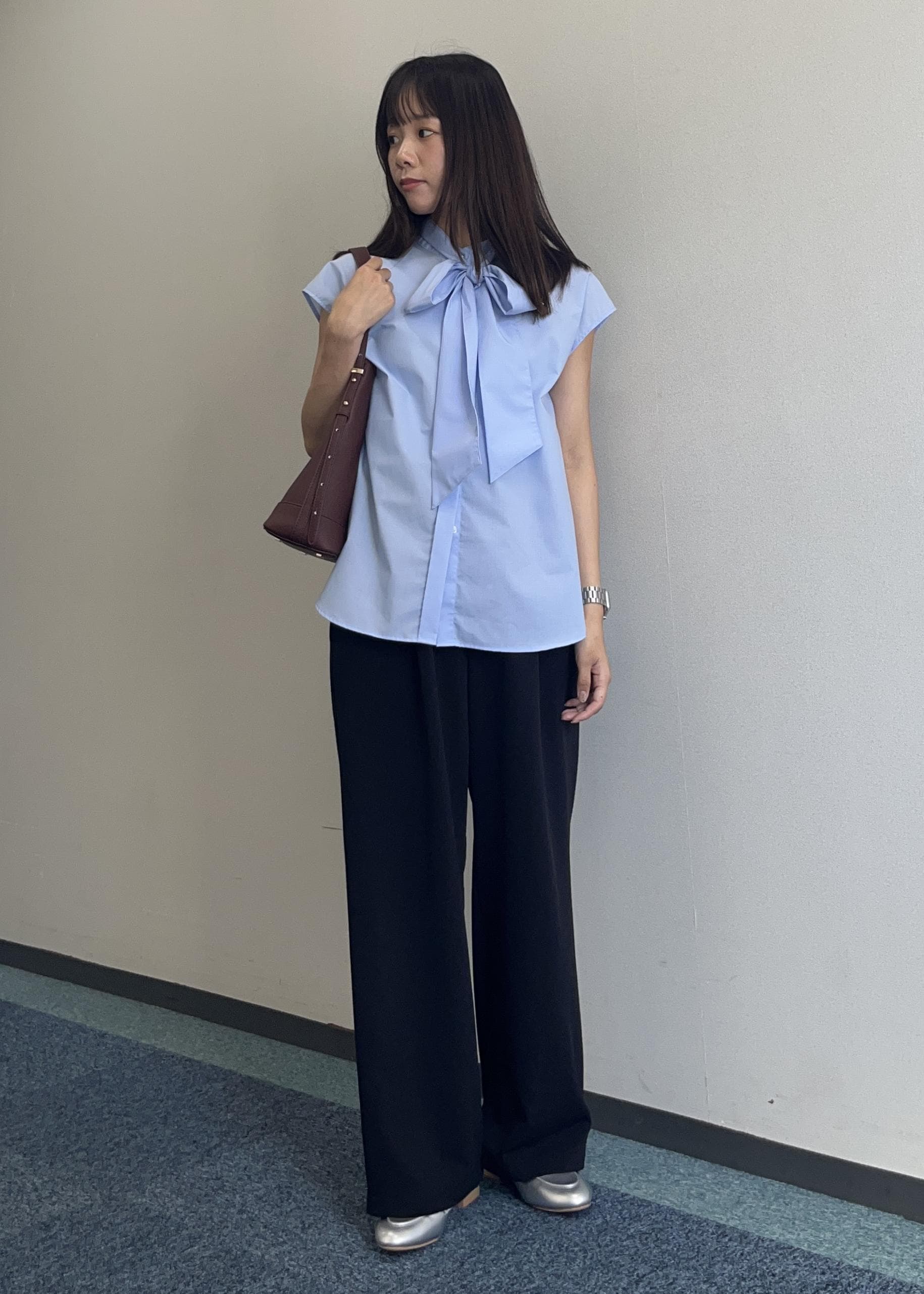 ROPE' PICNICの【防シワ】リボンフレンチスリーブシャツを使ったコーディネートを紹介します。｜Rakuten Fashion(楽天ファッション／旧楽天ブランドアベニュー)6142488