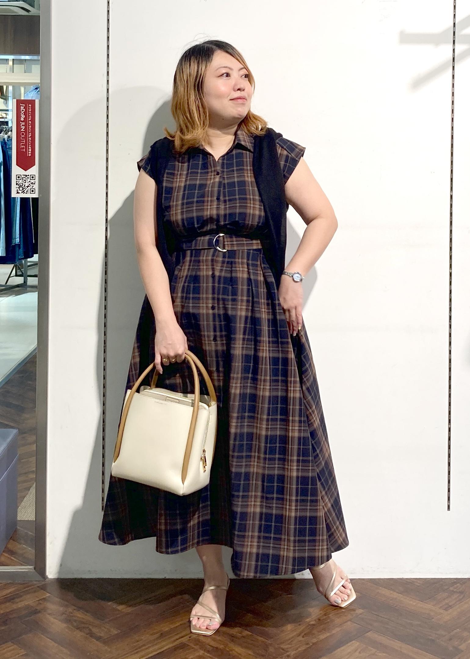 ROPE' PICNICのウエストタックチェックアソートワンピースを使ったコーディネートを紹介します。｜Rakuten Fashion(楽天ファッション／旧楽天ブランドアベニュー)6142537