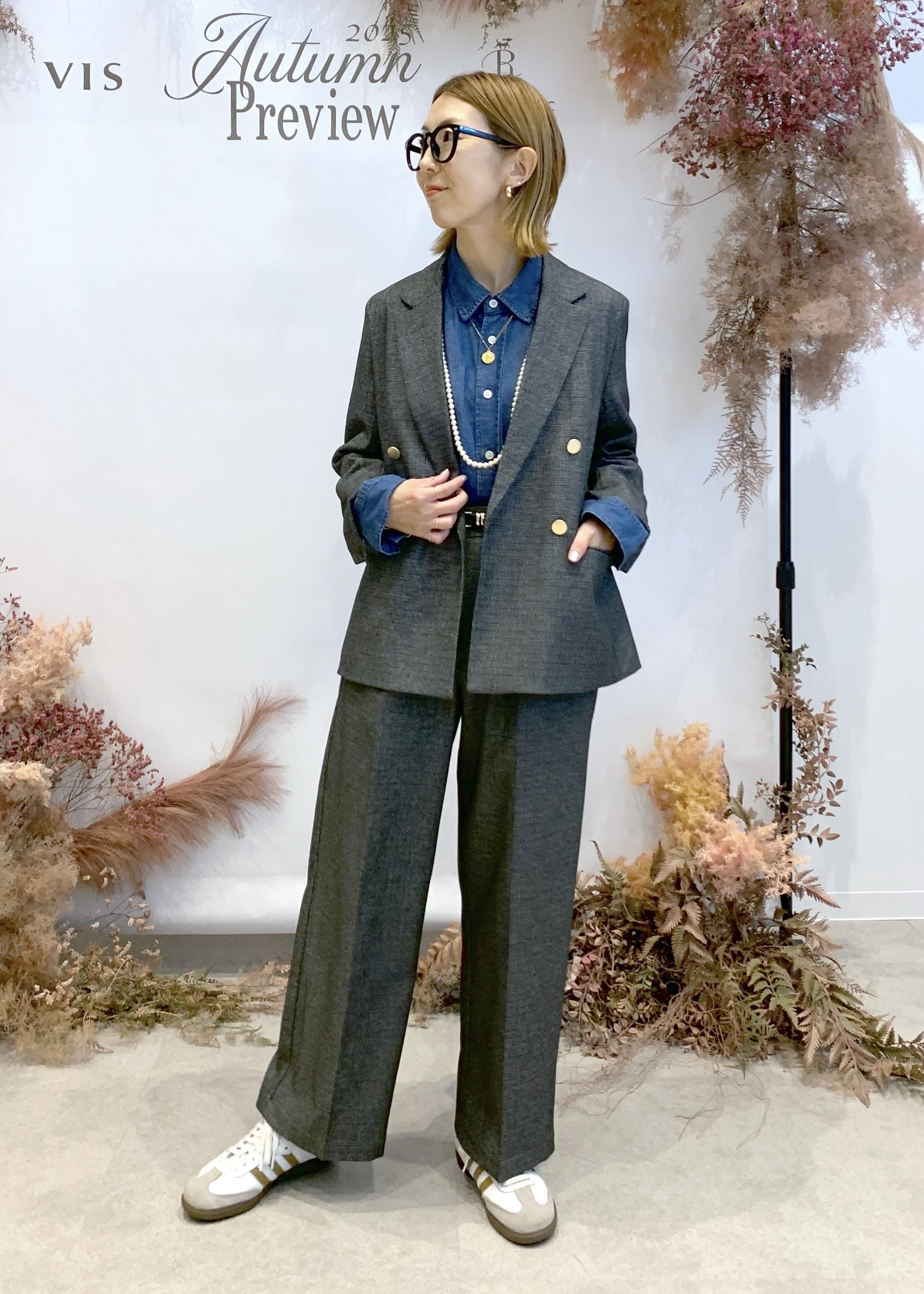 ROPE' PICNICの【低身長・小柄さんサイズ】レディハンサムシリーズ ウールライクウエストタックセミワイドパンツを使ったコーディネートを紹介します。｜Rakuten Fashion(楽天ファッション／旧楽天ブランドアベニュー)6142416