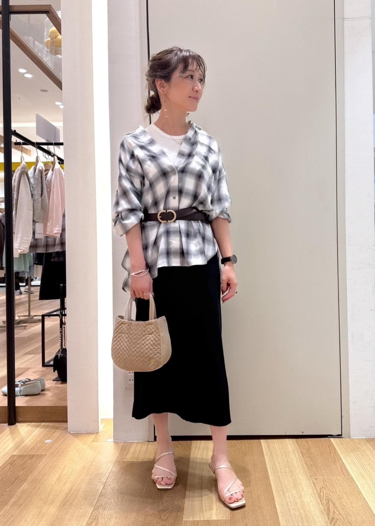 ROPE' PICNICのオンブレチェックシャツ/UVケアを使ったコーディネートを紹介します。｜Rakuten Fashion(楽天ファッション／旧楽天ブランドアベニュー)6142577