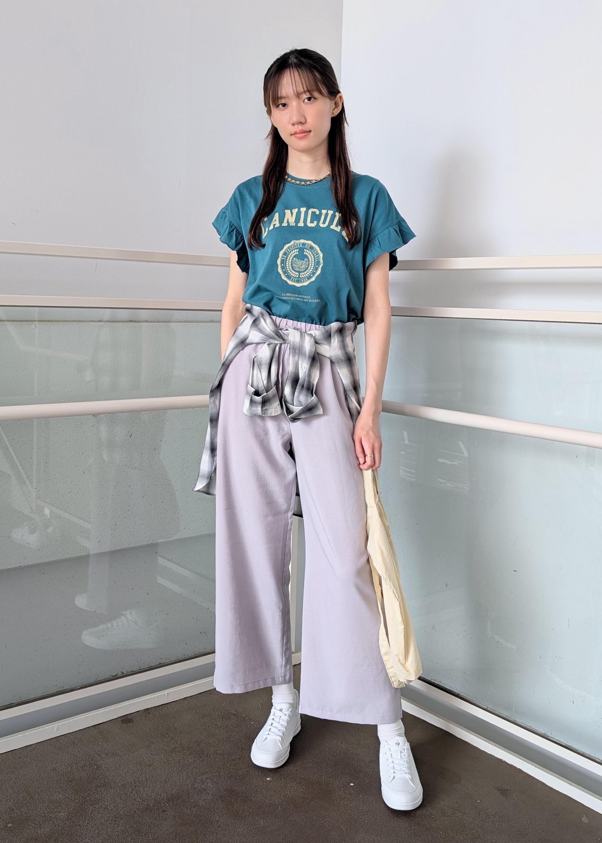 ROPE' PICNICの袖フリルカレッジロゴTシャツを使ったコーディネートを紹介します。｜Rakuten Fashion(楽天ファッション／旧楽天ブランドアベニュー)6142611