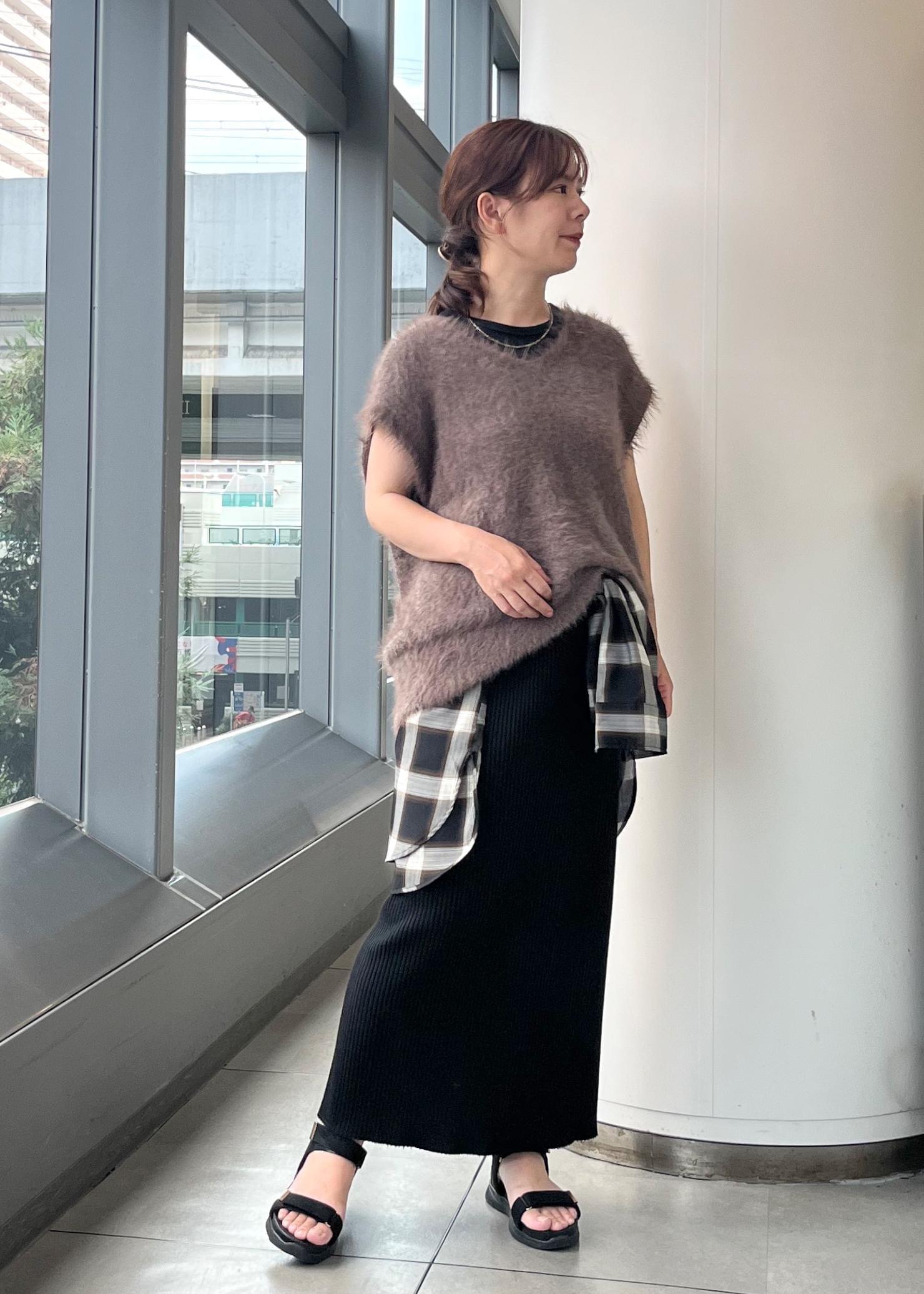 ROPE' PICNICのシャギーニットベストを使ったコーディネートを紹介します。｜Rakuten Fashion(楽天ファッション／旧楽天ブランドアベニュー)6142618